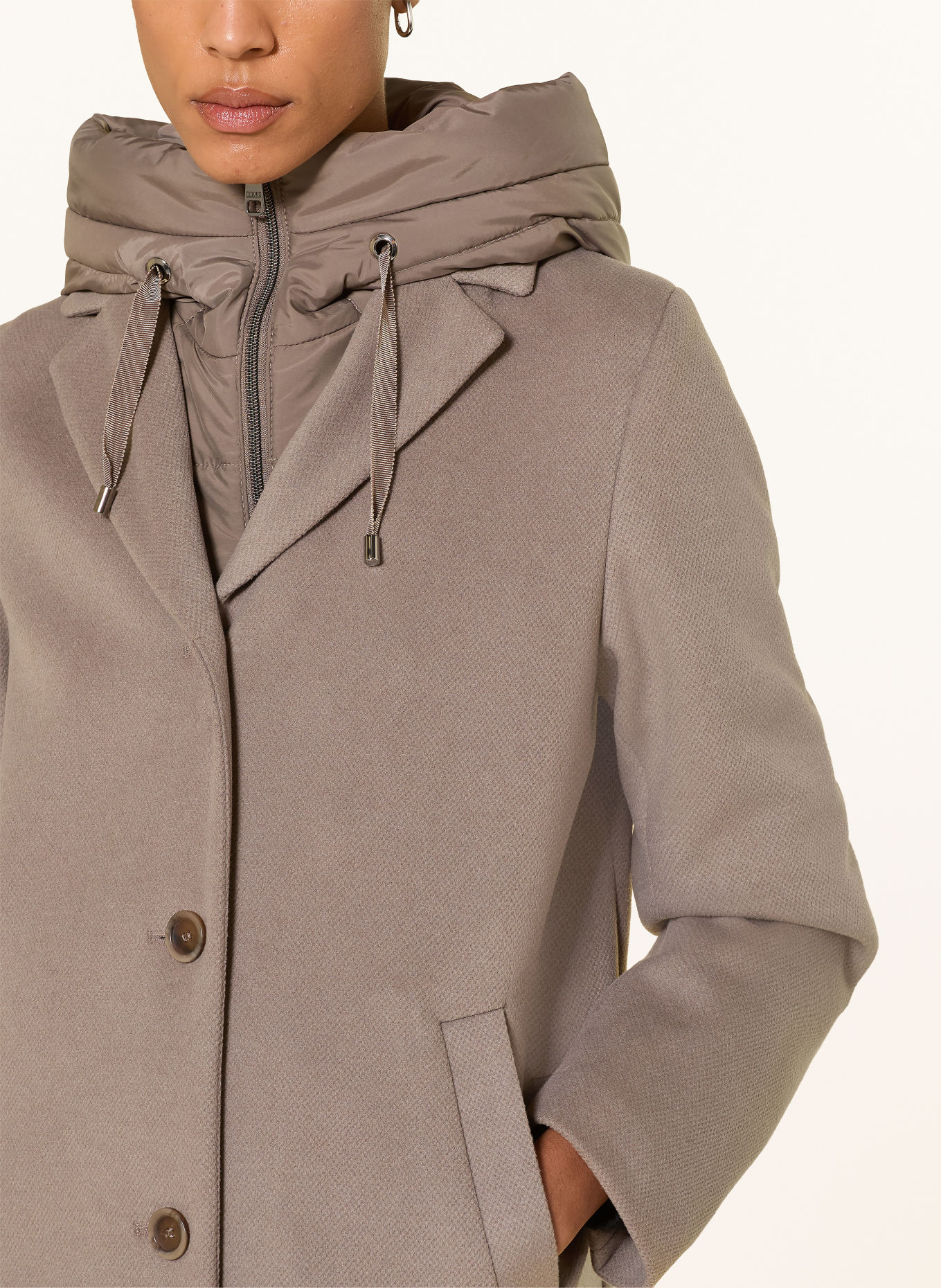 CINQUE CIMIRACLE blazer coat with removable collar: TAUPE