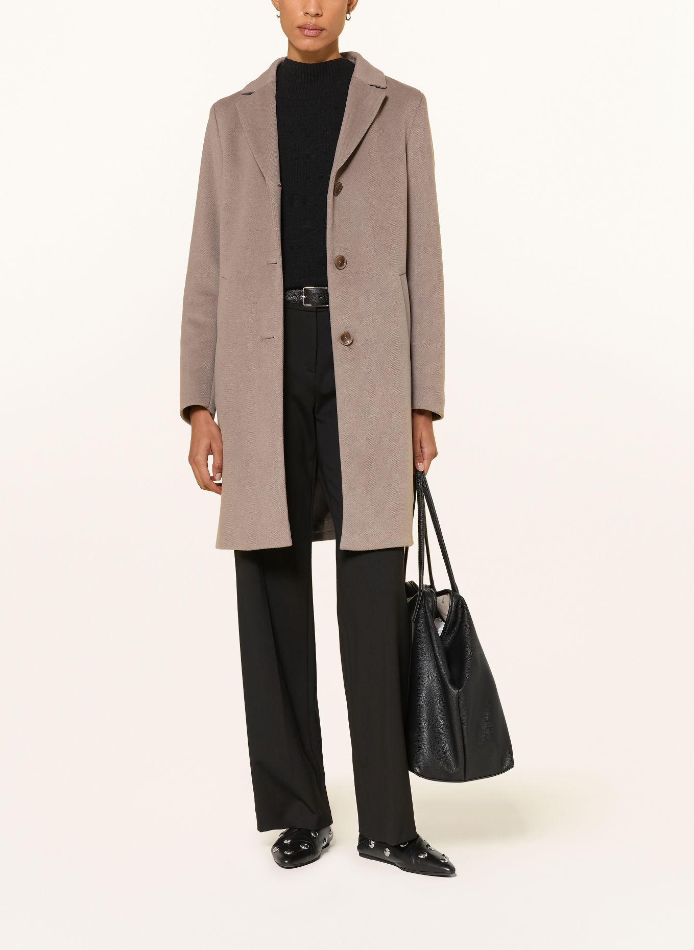 CINQUE CIMIRACLE blazer coat with removable collar: TAUPE