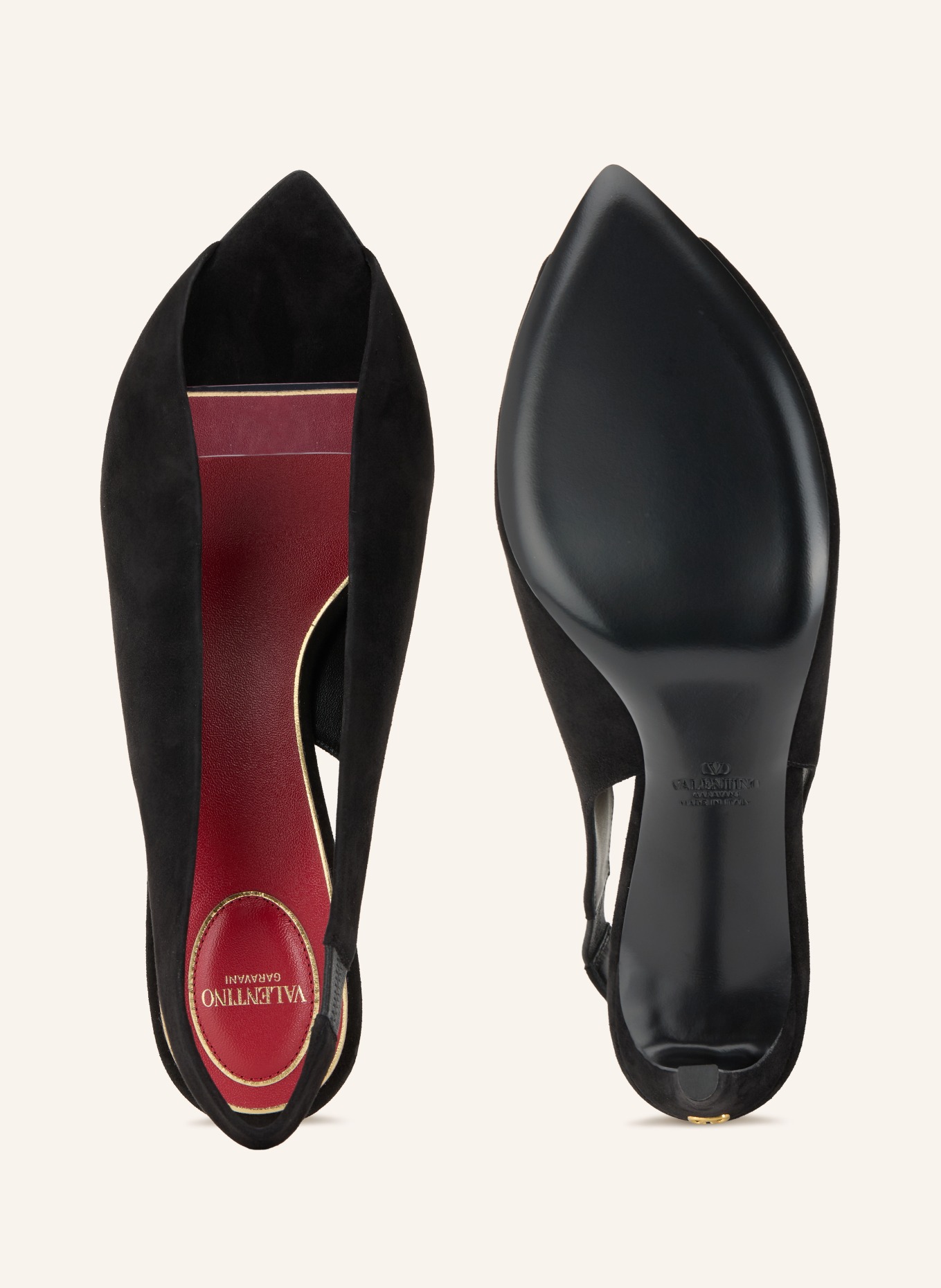 VALENTINO GARAVANI Peeptoes VG RÉVÉLÉ: SCHWARZ