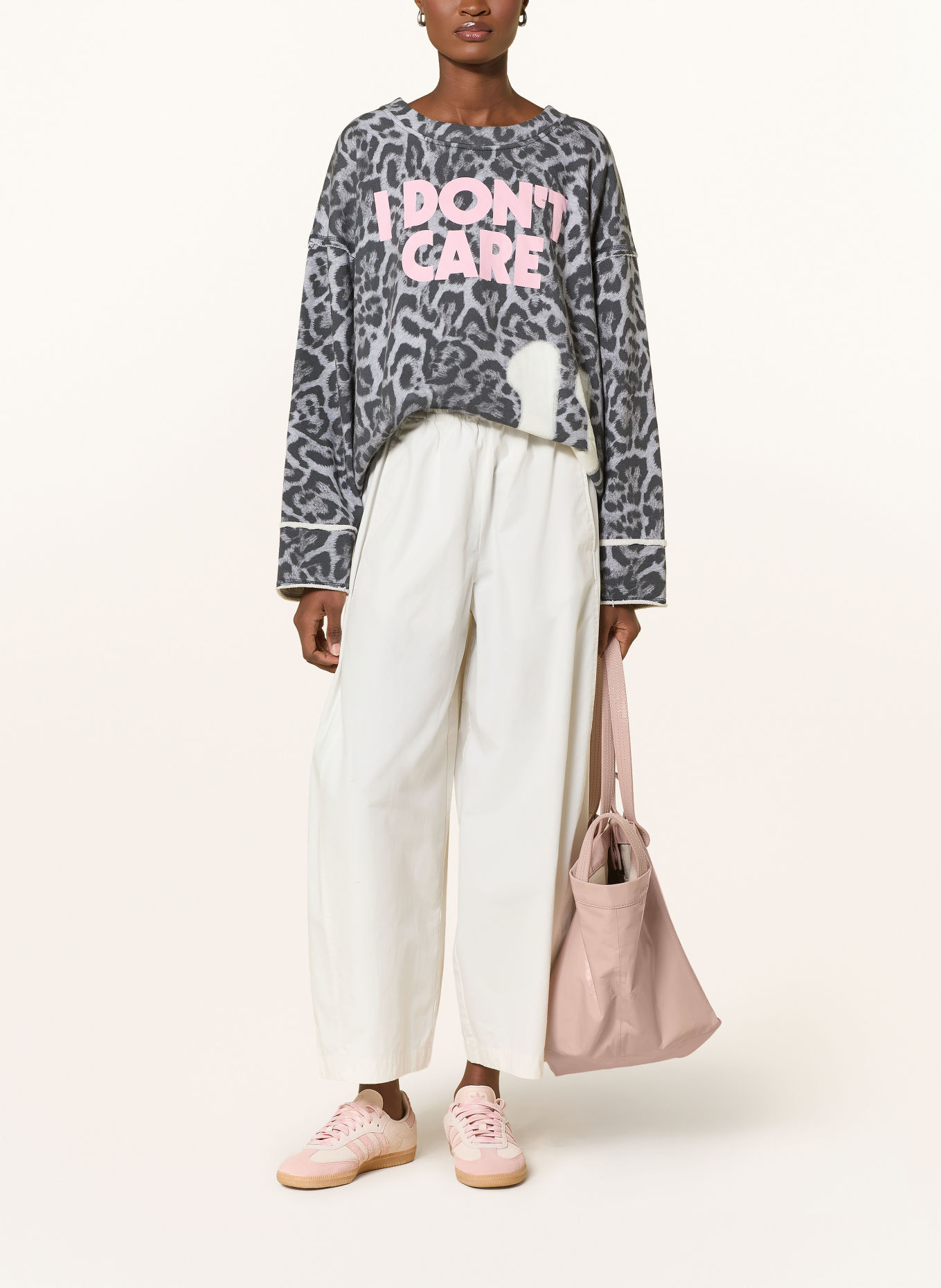 yippie hippie Bluza oversize: CZIEMNOSZARY / RÓŻOWY / SZARY