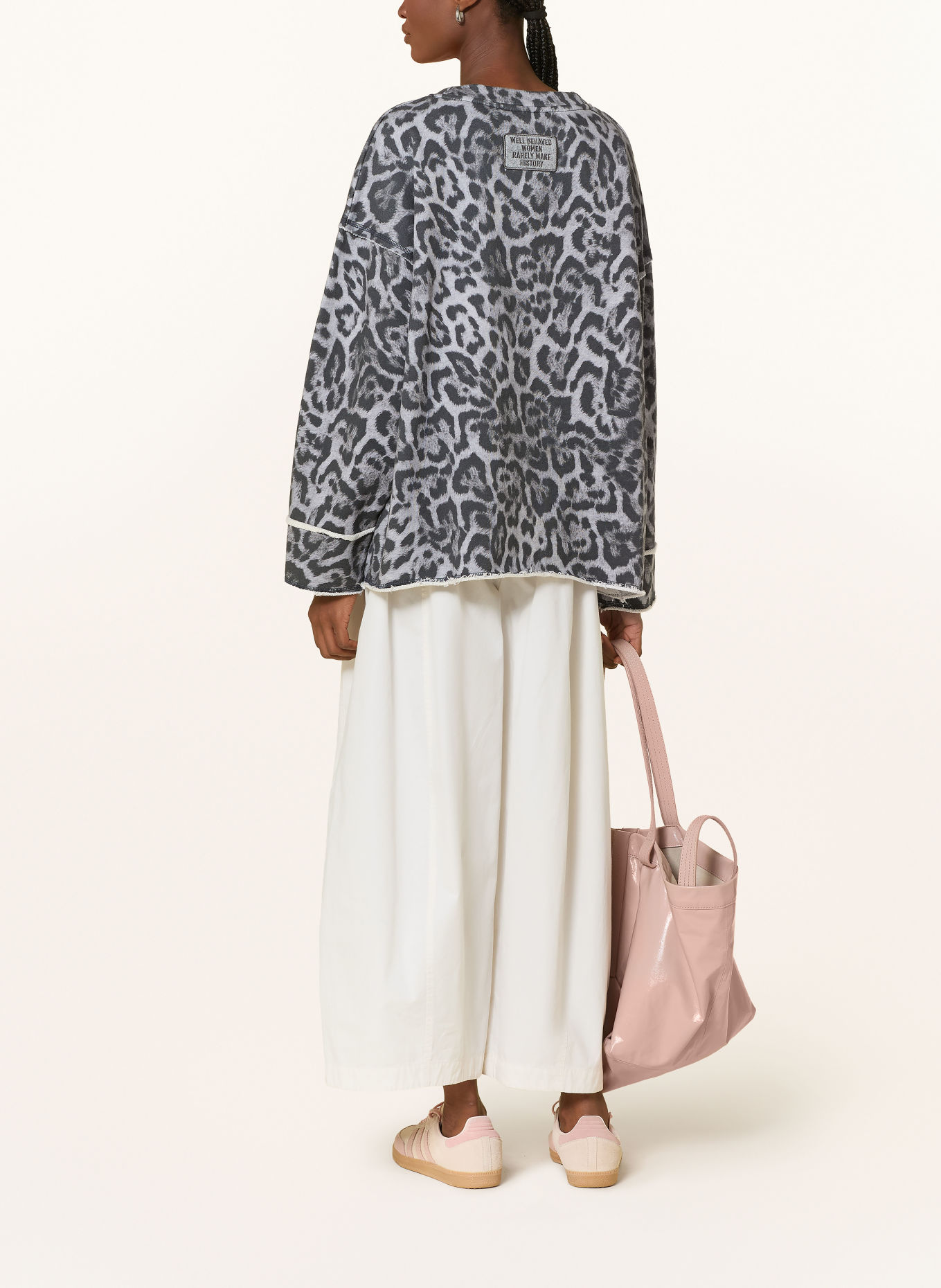 yippie hippie Bluza oversize: CZIEMNOSZARY / RÓŻOWY / SZARY