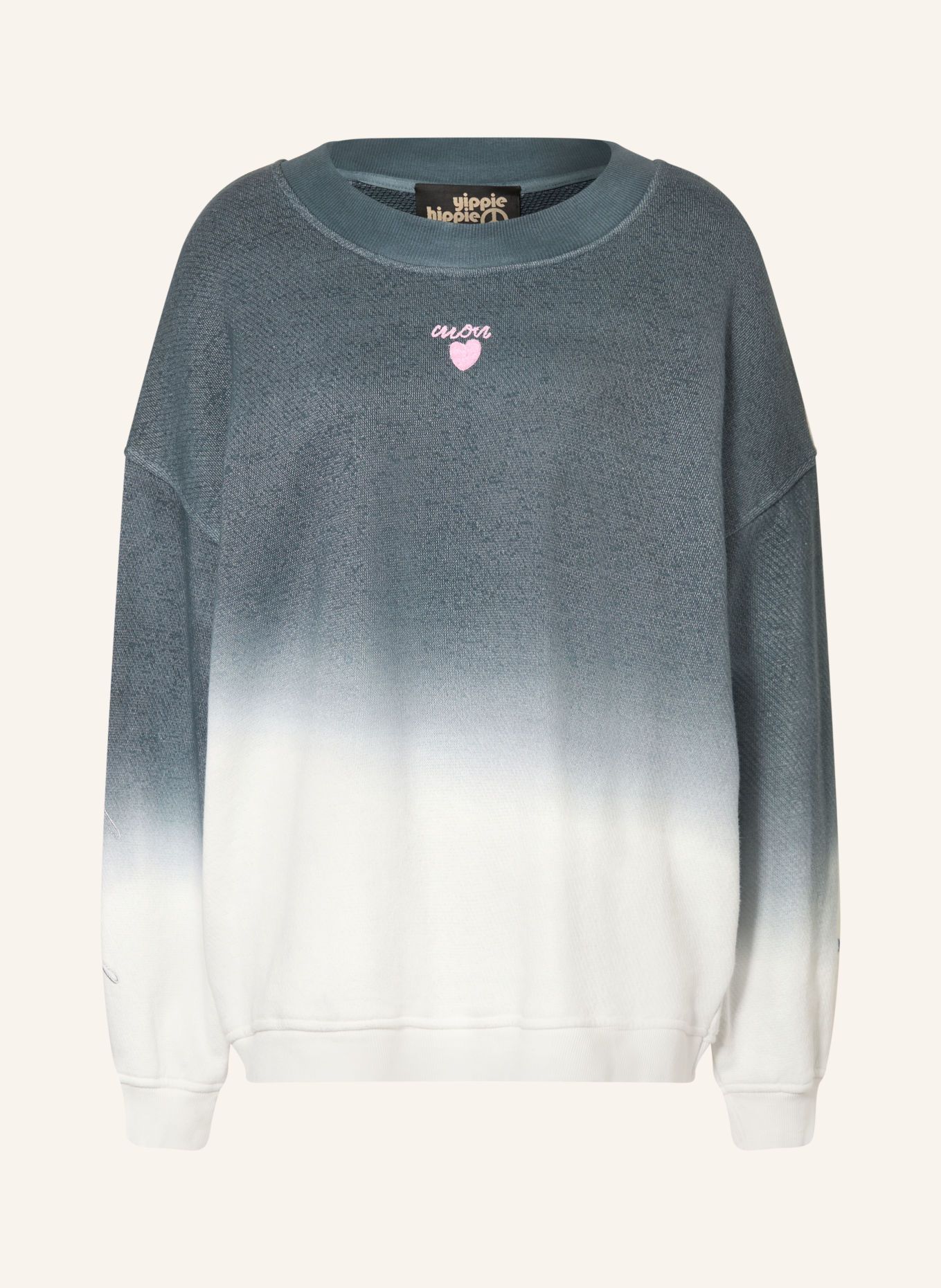 yippie hippie Bluza oversize: CZIEMNOSZARY / RÓŻOWY / BIAŁY