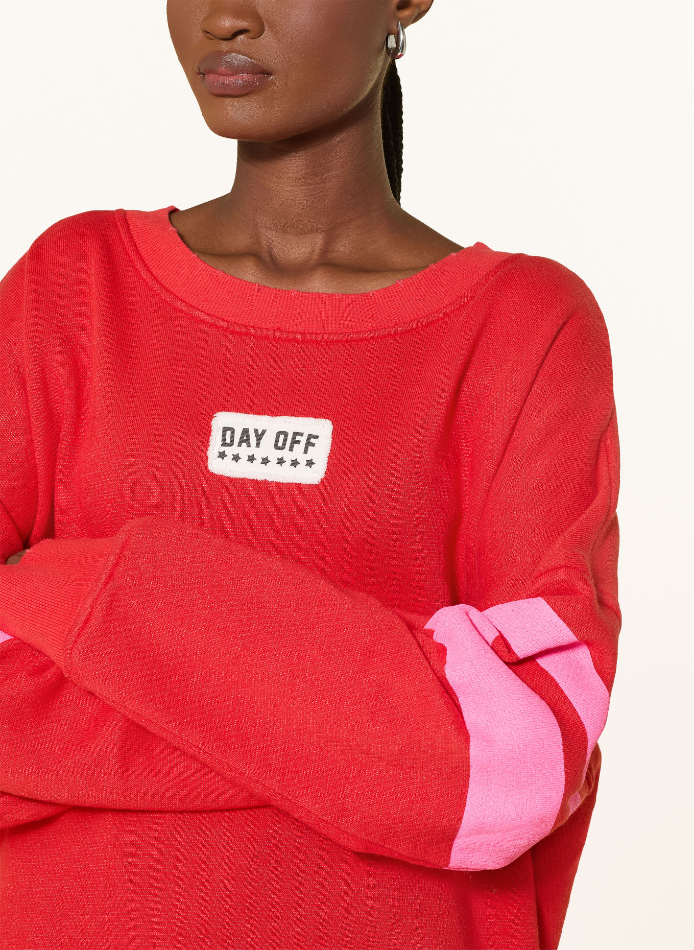 yippie hippie Bluza oversize: CZERWONY / JASKRAWY MOCNORÓŻOWY / BIAŁY