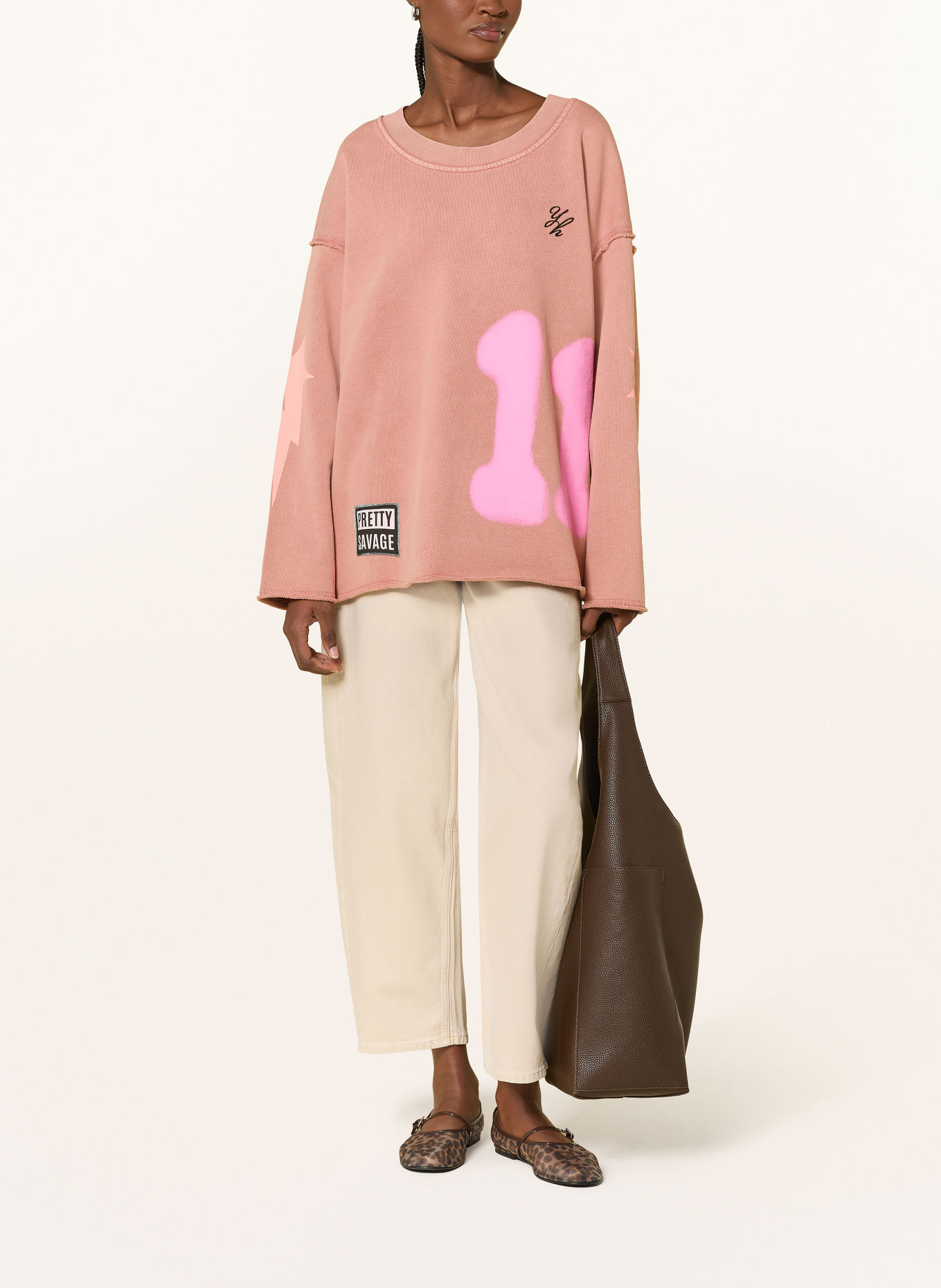 yippie hippie Bluza oversize: BRUDNY RÓŻ / JASKRAWY MOCNORÓŻOWY / JASKRAWY POMARAŃCZOWY