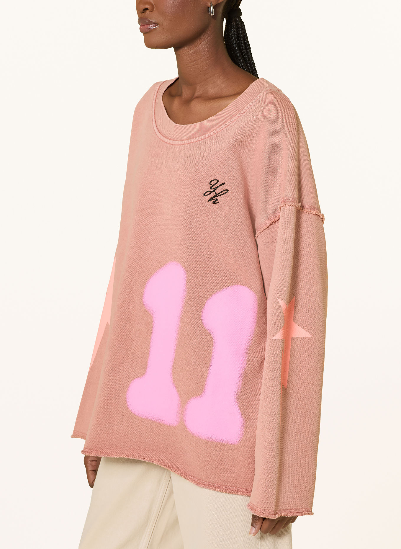 yippie hippie Bluza oversize: BRUDNY RÓŻ / JASKRAWY MOCNORÓŻOWY / JASKRAWY POMARAŃCZOWY