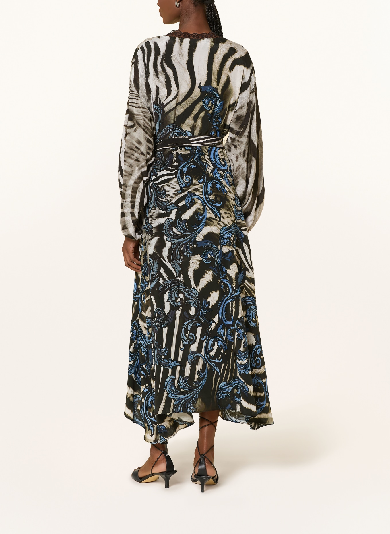 yippie hippie Kleid mit Spitze: TAUPE / BLAU / SCHWARZ