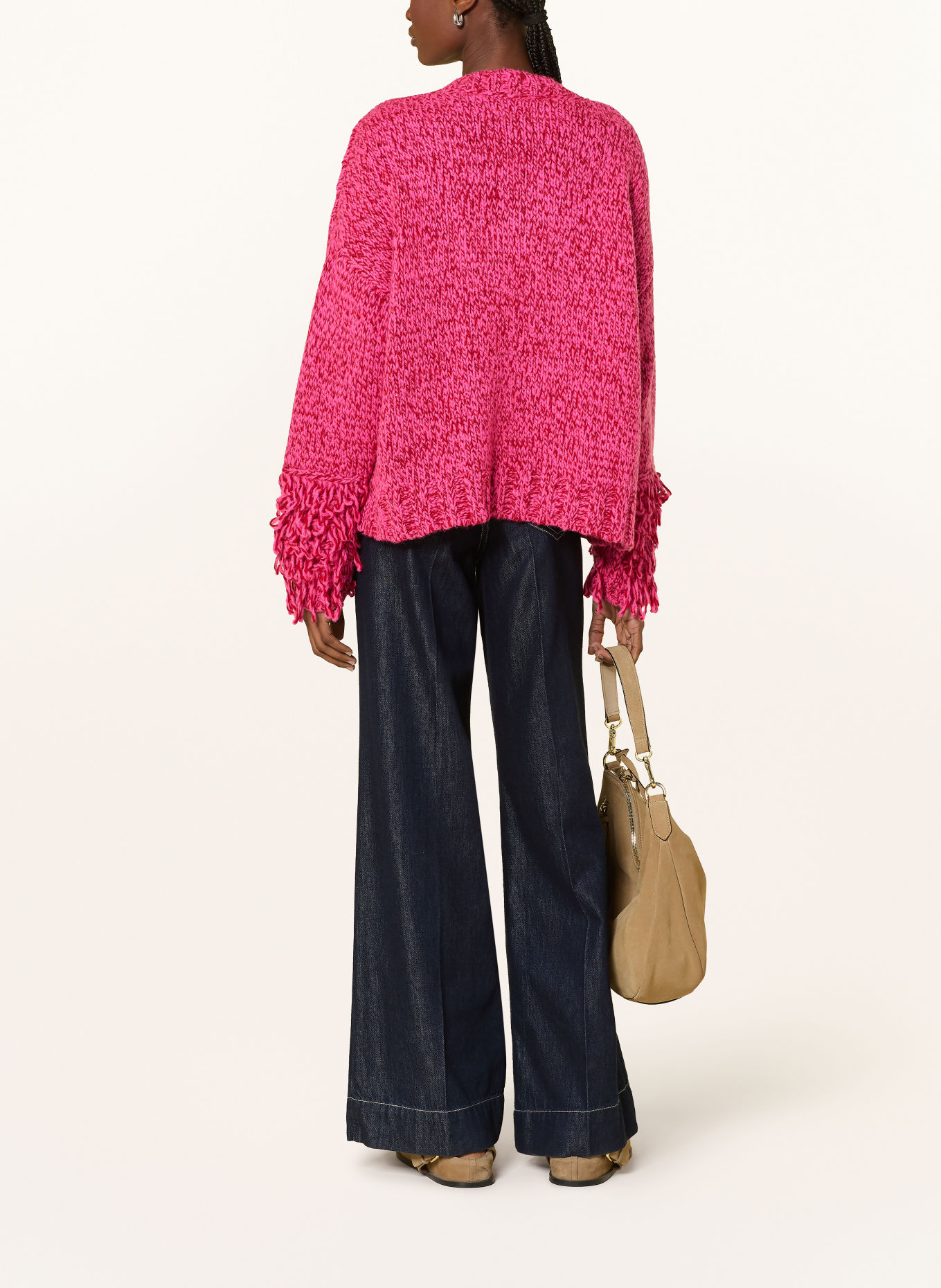 yippie hippie Pullover: NEONPINK / DUNKELROT