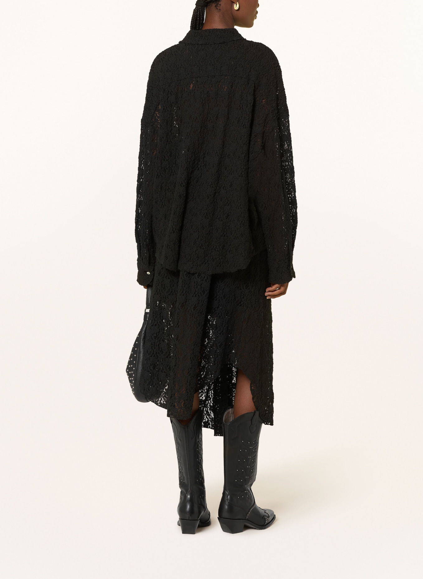 yippie hippie Kanten rok: ZWART
