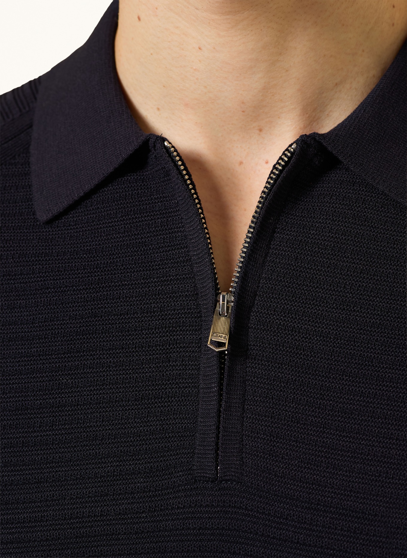 REISS Polo en maille ESTATE: BLEU FONCÉ