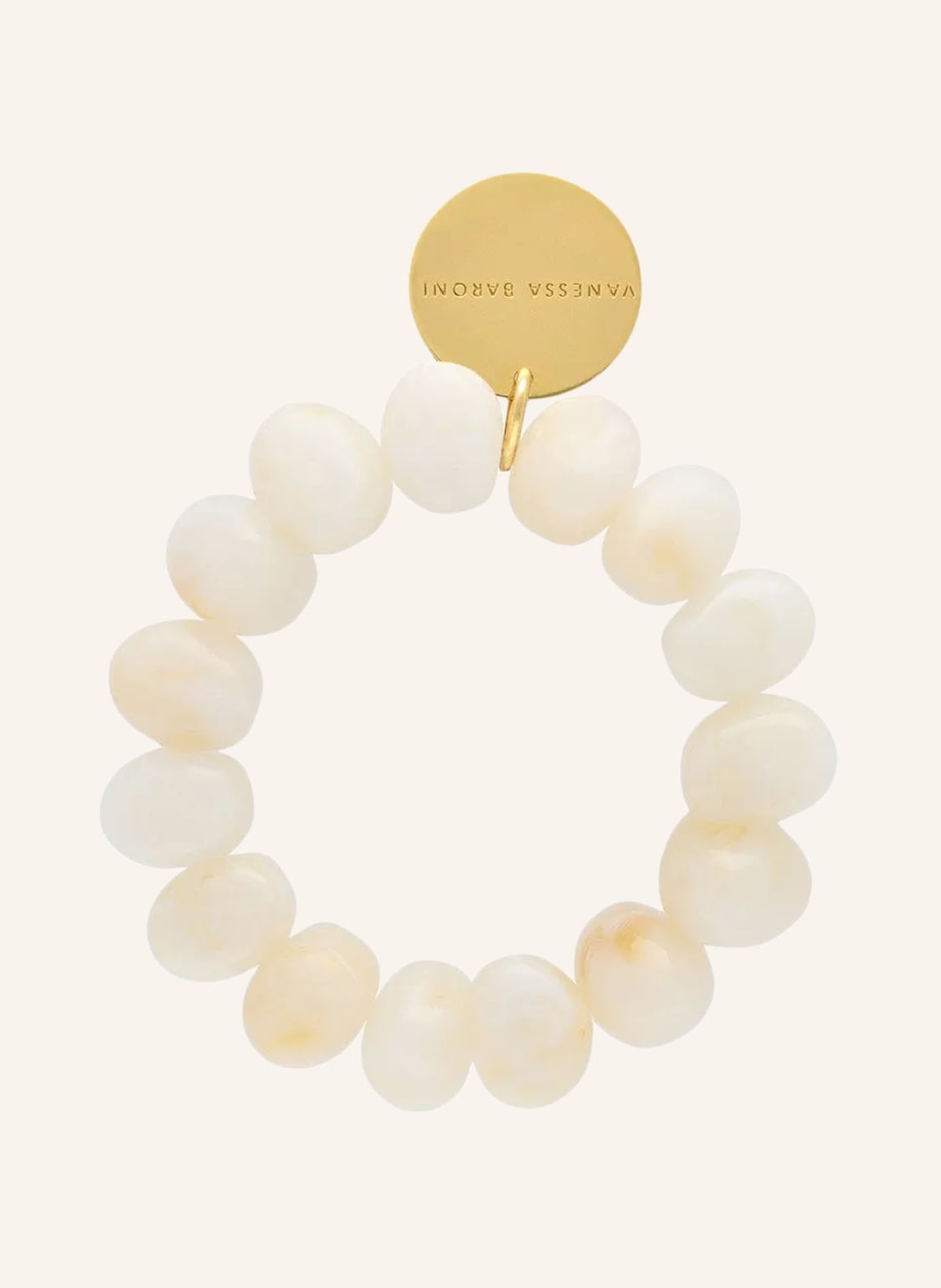 VANESSA BARONI Armband STONE FLEX: CREME / GOLD