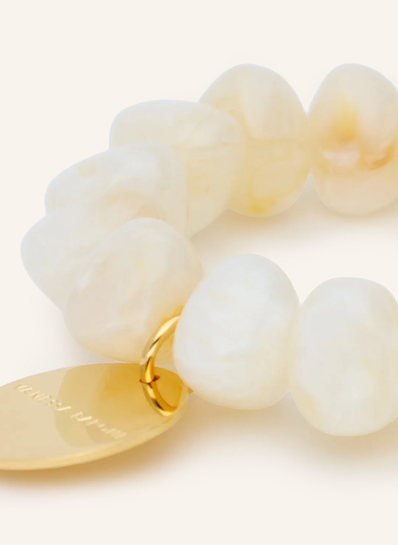 VANESSA BARONI Armband STONE FLEX: CREME / GOLD