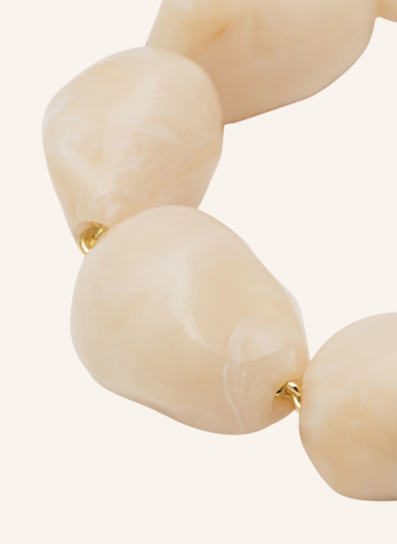 VANESSA BARONI Náhrdelník BIG ORGANIC PEARL: KRÉMOVÁ / ZLATÁ