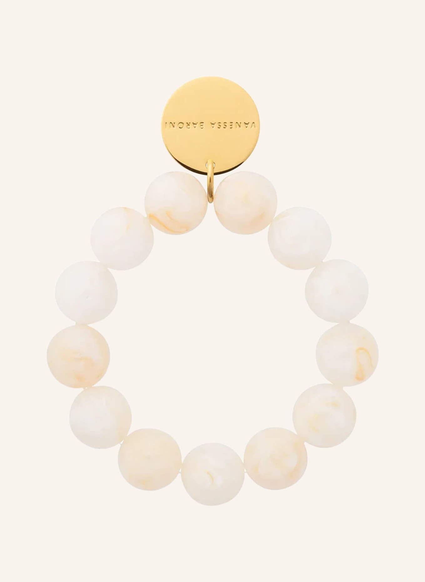 VANESSA BARONI Armband BEADS FLEX: CREME / GOLD