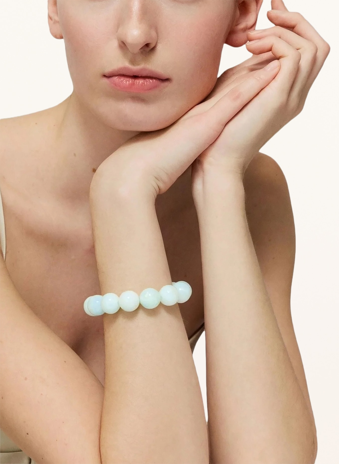 VANESSA BARONI Armband BEADS FLEX: MINT / GOLD