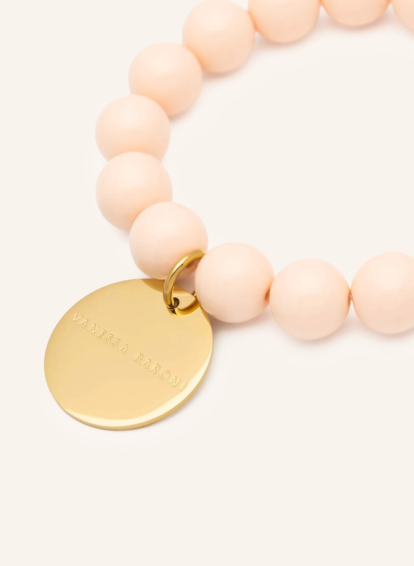 VANESSA BARONI MINI BEADS FLEX Bracelet: ECRU / GOLD