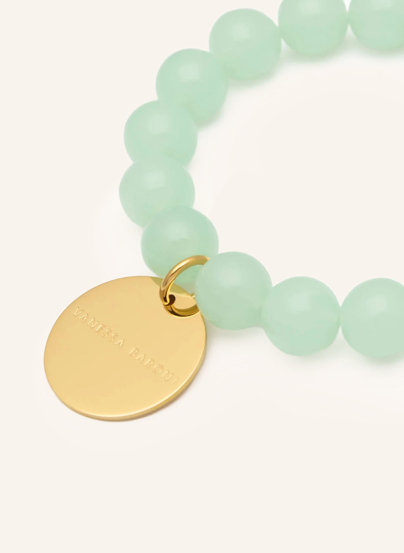 VANESSA BARONI Armband MINI BEADS FLEX: MINT / GOLD