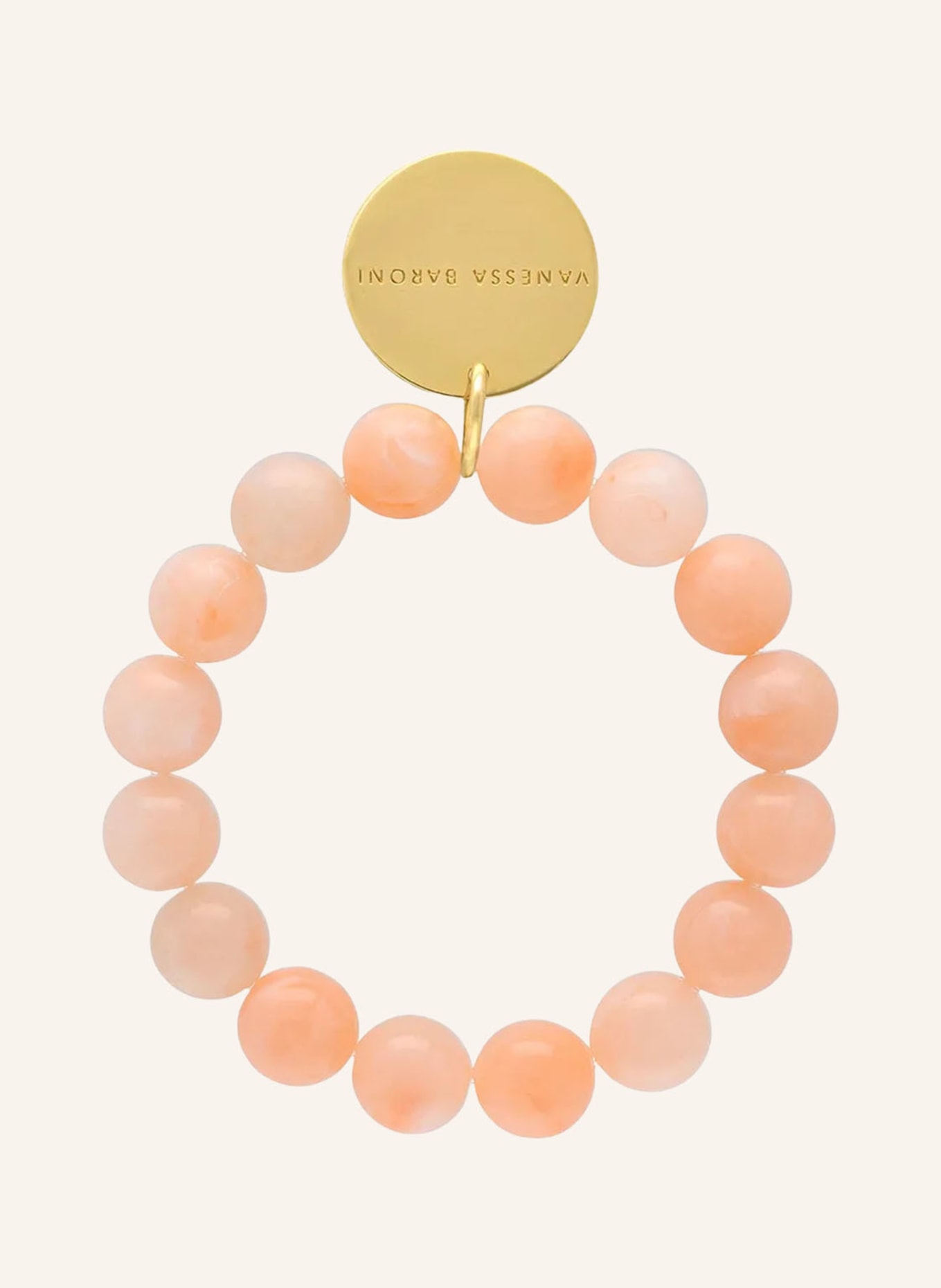 VANESSA BARONI Armband MINI BEADS FLEX: HELLROSA / GOLD
