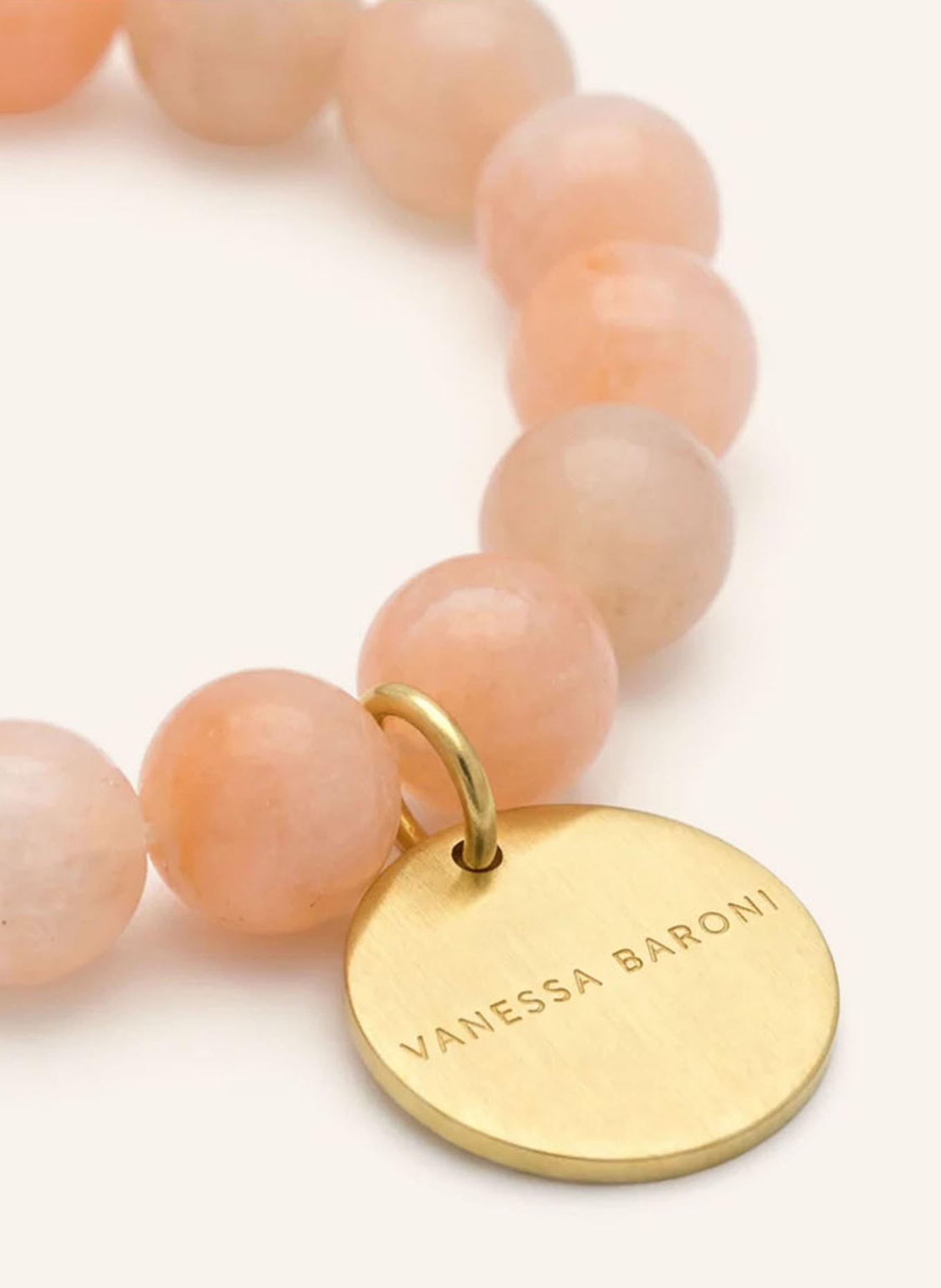 VANESSA BARONI Armband MINI BEADS FLEX: HELLROSA / GOLD