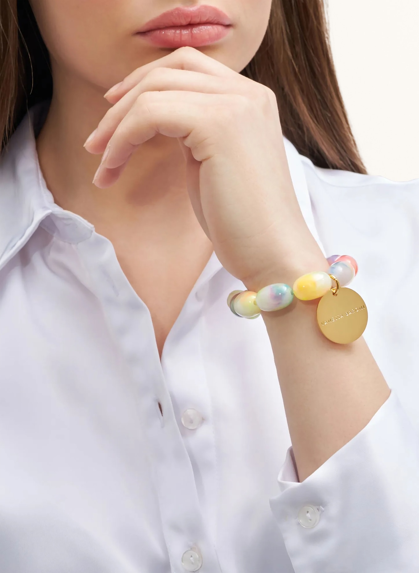 VANESSA BARONI Náramek OLIVE FLEX: NEONOVĚ RŮŽOVÁ / ZLATÁ / NEONOVĚ ZELENÁ