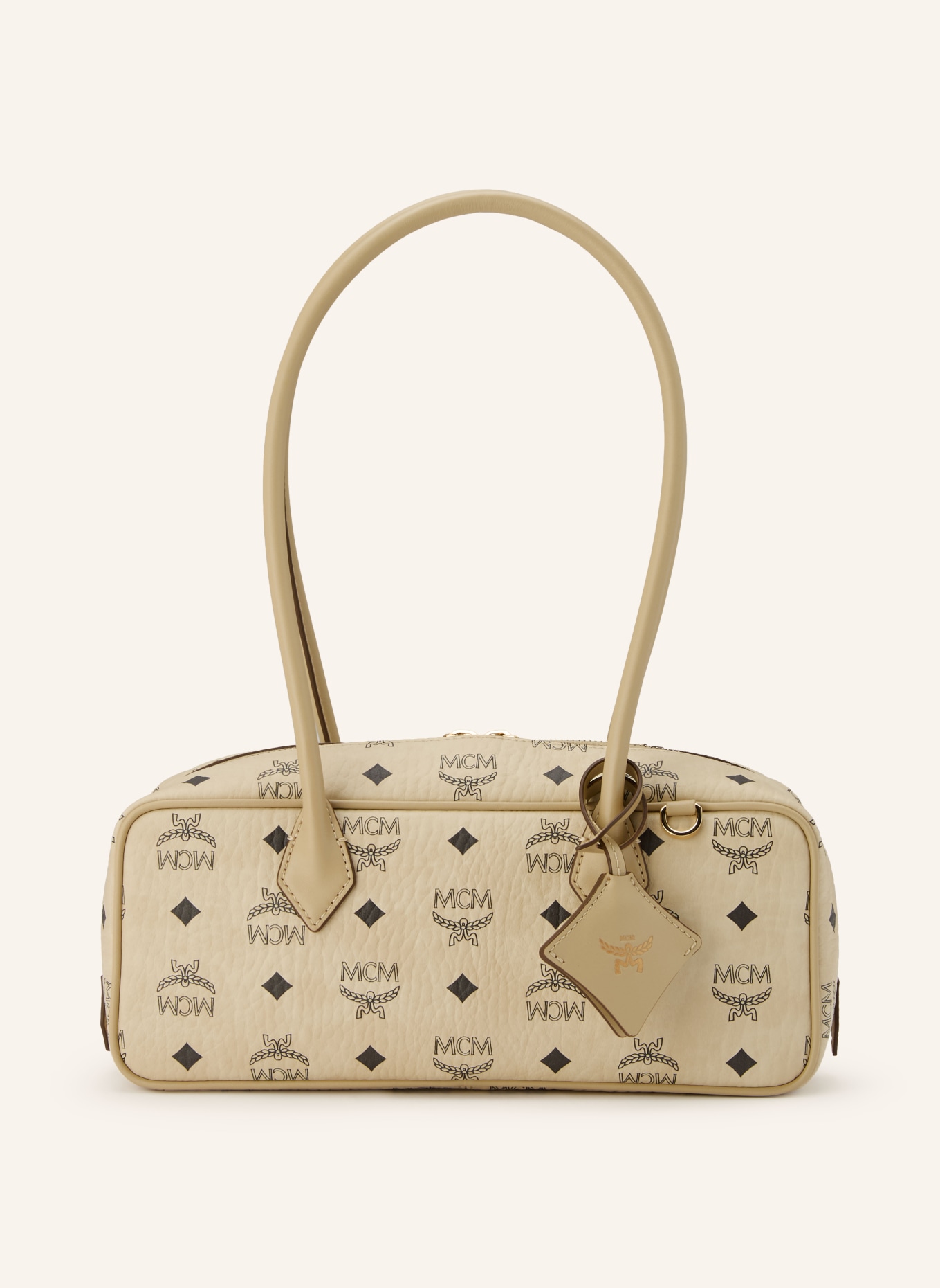 MCM Schultertasche AREN SMALL: BEIGE / SILBER / SCHWARZ