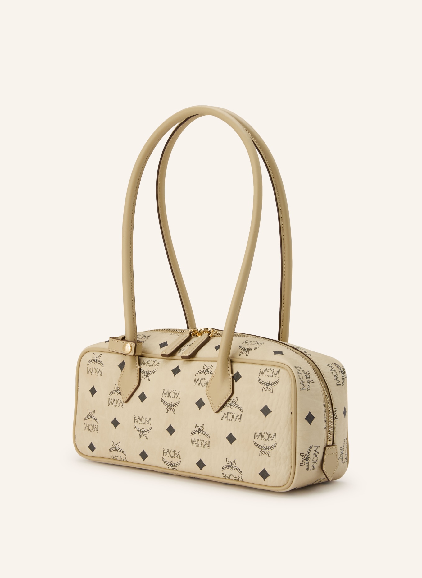 MCM Schultertasche AREN SMALL: BEIGE / SILBER / SCHWARZ