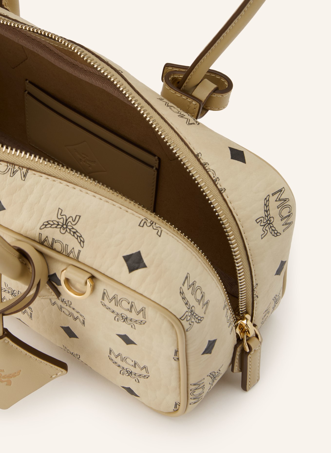 MCM Schultertasche AREN SMALL: BEIGE / SILBER / SCHWARZ