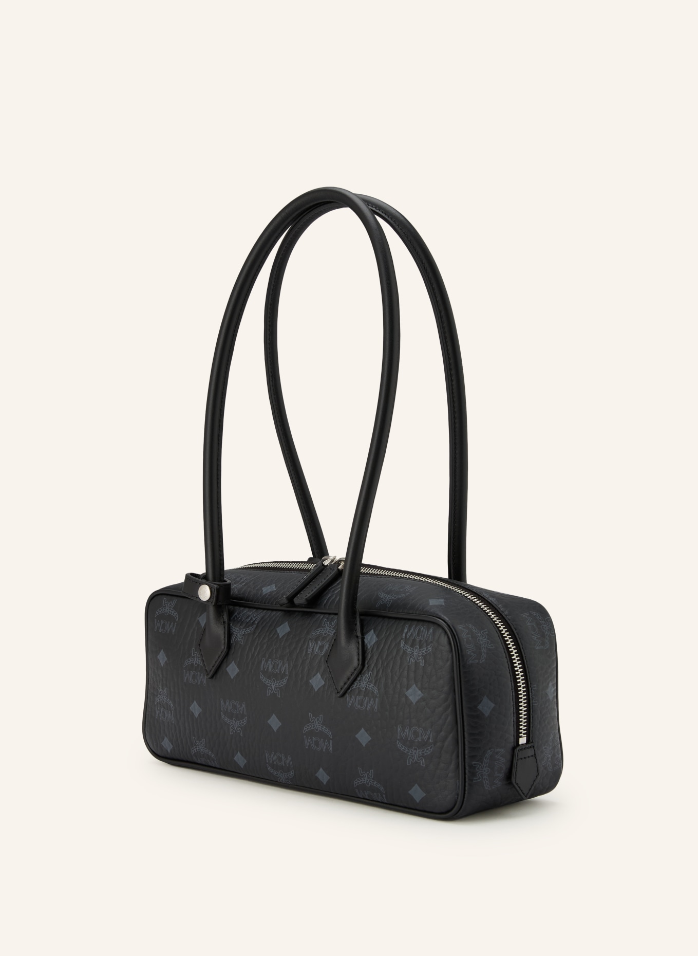 MCM Schultertasche AREN SMALL: SCHWARZ / SILBER / DUNKELGRAU