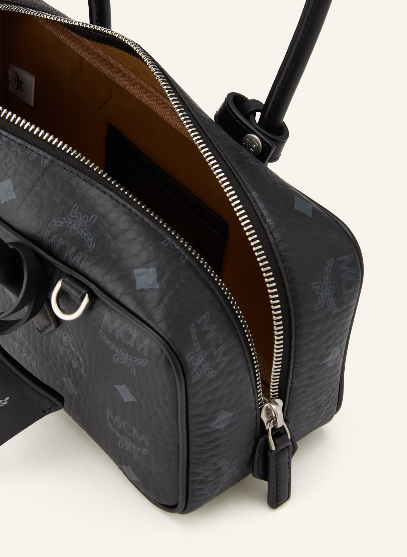 MCM Schultertasche AREN SMALL: SCHWARZ / SILBER / DUNKELGRAU