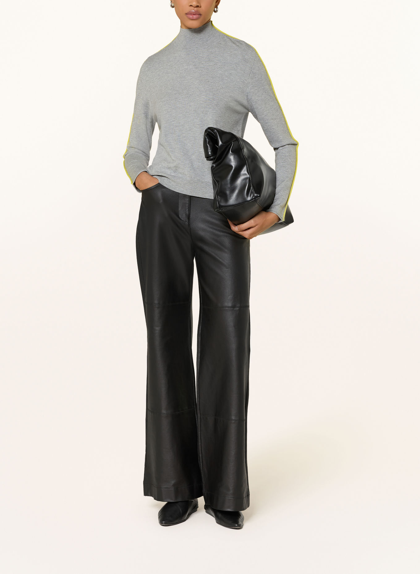 CATNOIR Pullover: HELLGRAU / GELB
