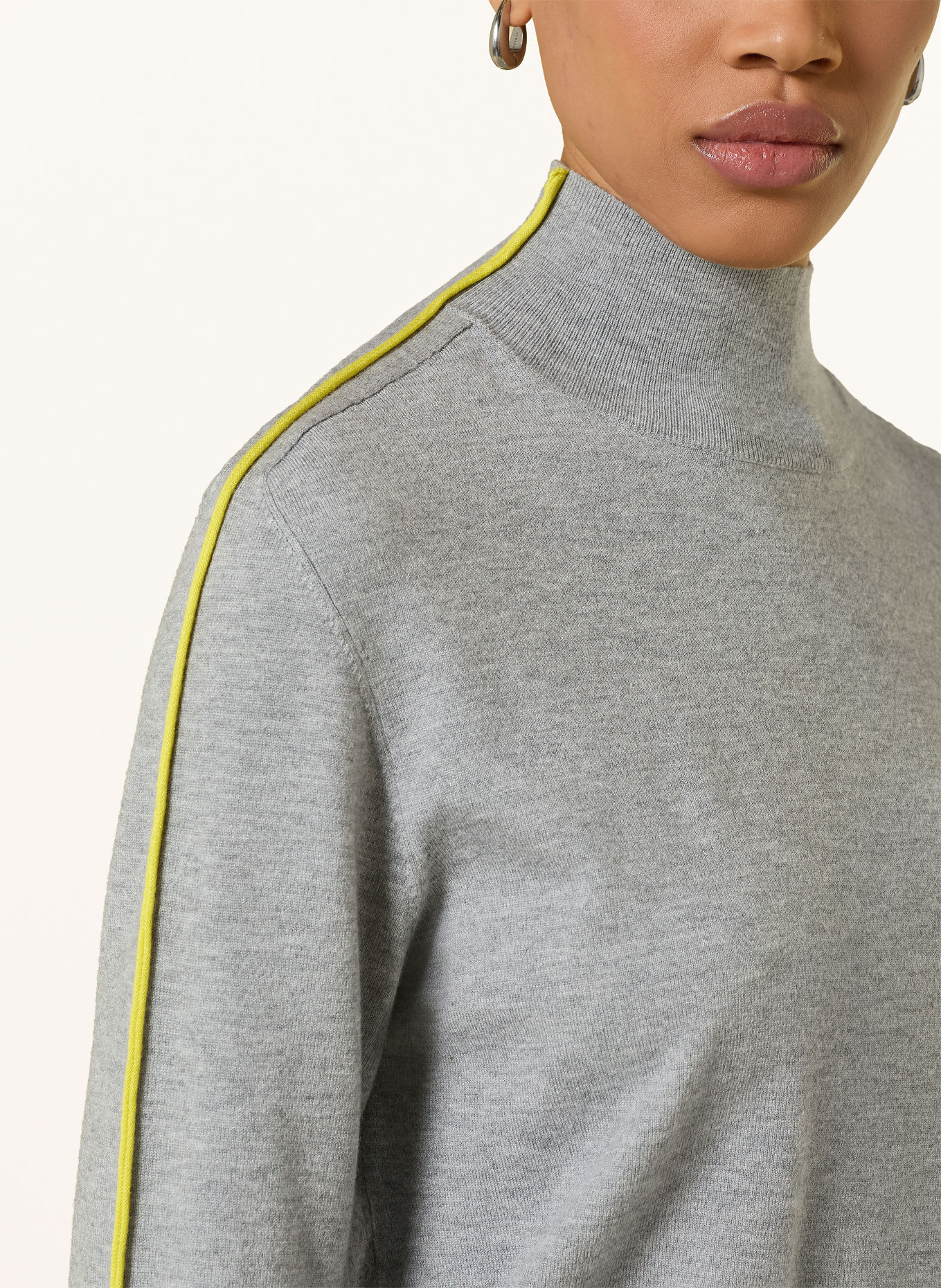 CATNOIR Pullover: HELLGRAU / GELB