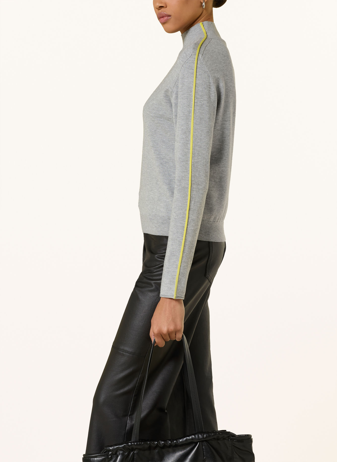 CATNOIR Pullover: HELLGRAU / GELB