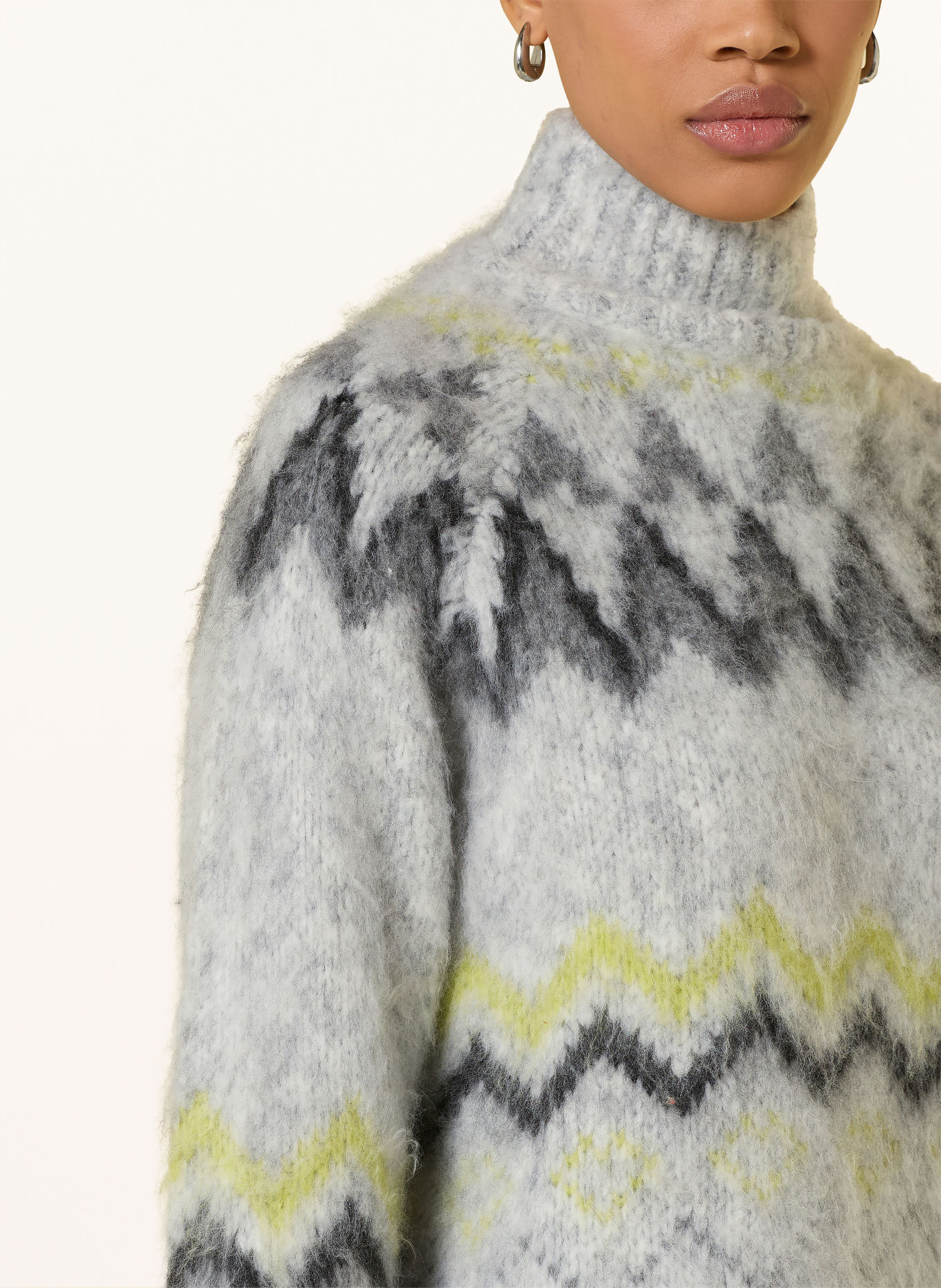 CATNOIR Pullover: GRAU / GELB / SCHWARZ