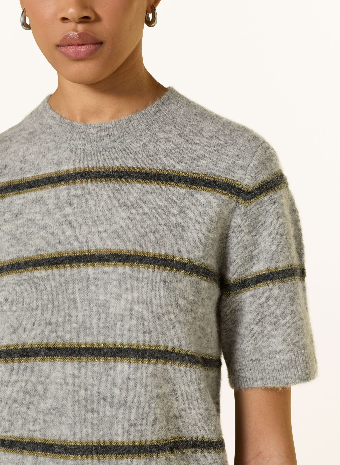 CATNOIR Strickshirt: GRAU / GOLD / SCHWARZ