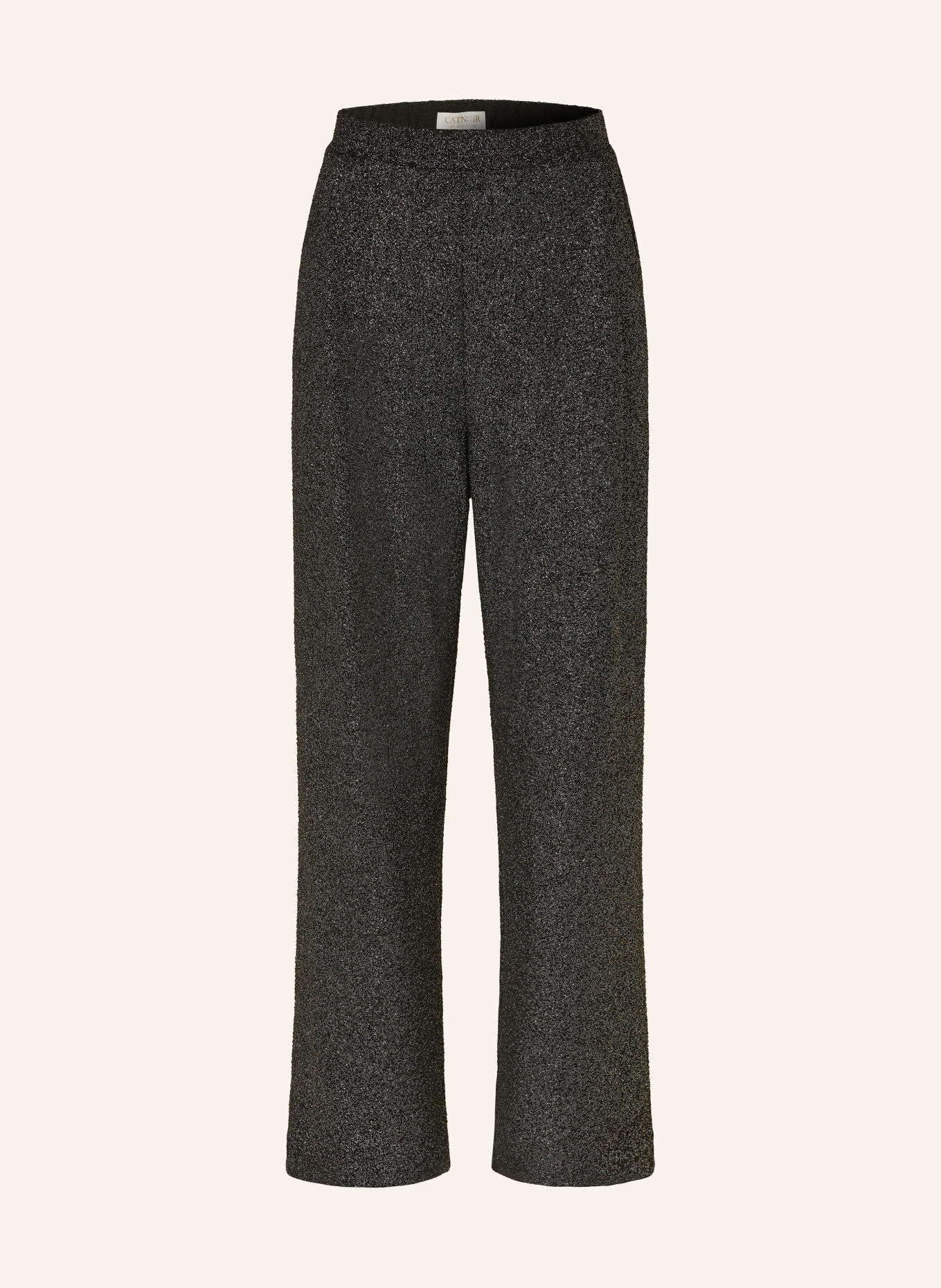 CATNOIR Jersey Marlene pants with glitter thread: BLACK / SILVER