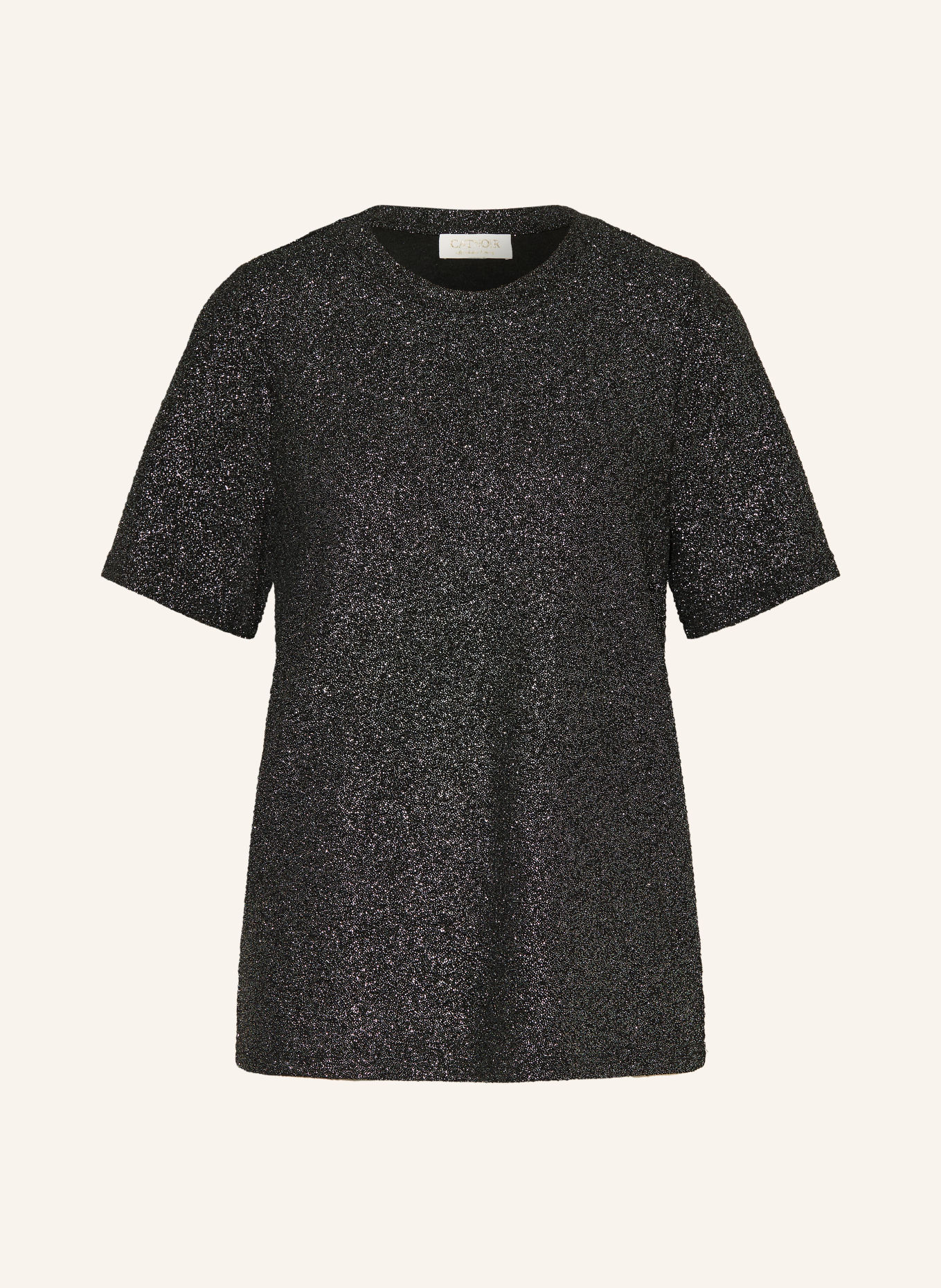 CATNOIR T-shirt with glitter yarn: BLACK / SILVER