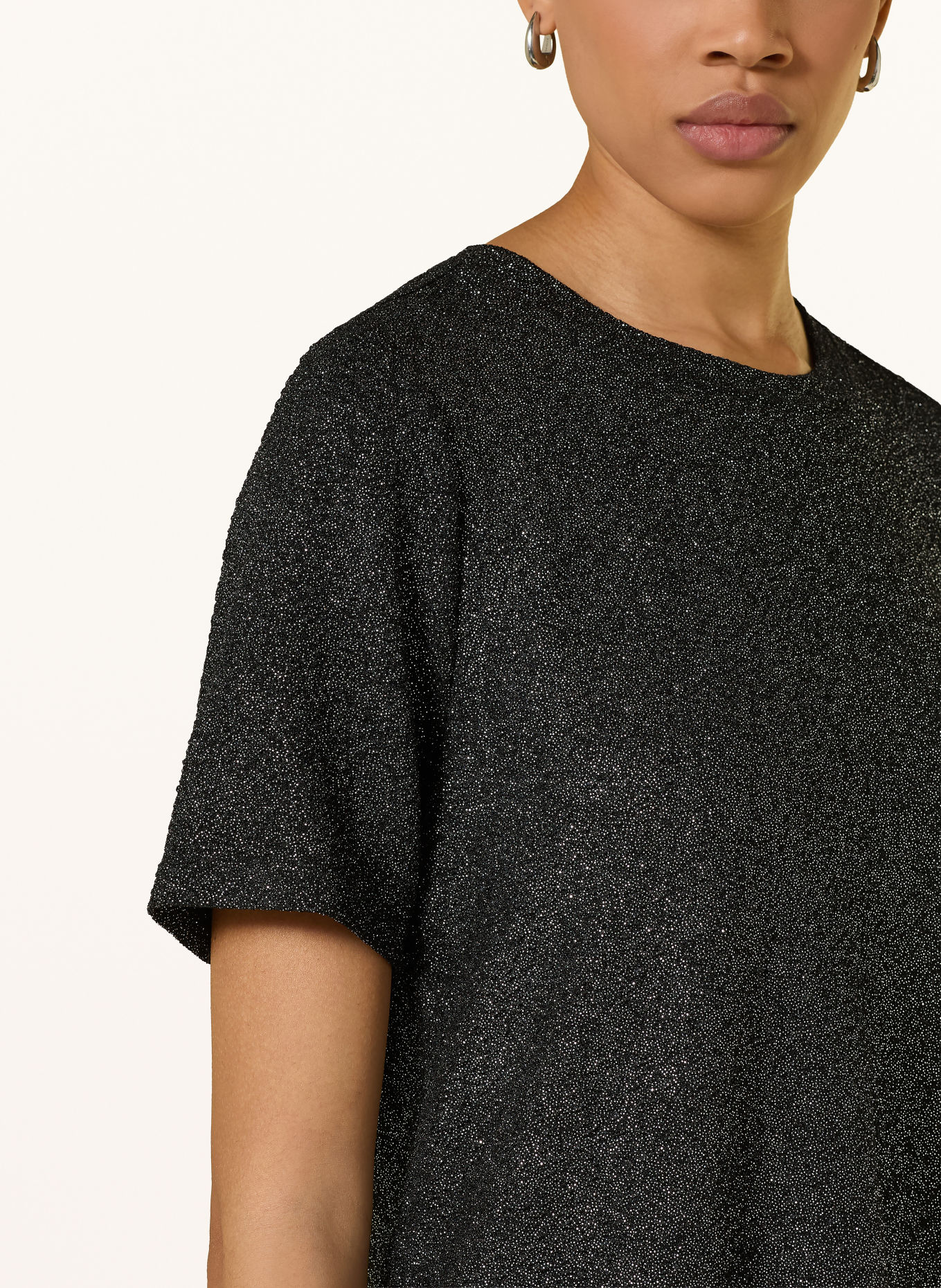 CATNOIR T-shirt with glitter yarn: BLACK / SILVER