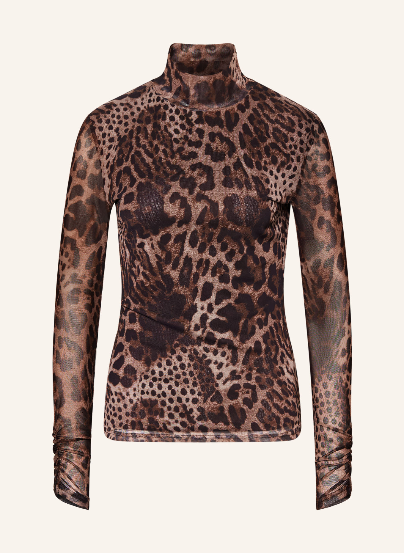 CATNOIR Mesh long-sleeve shirt: BLACK / BROWN