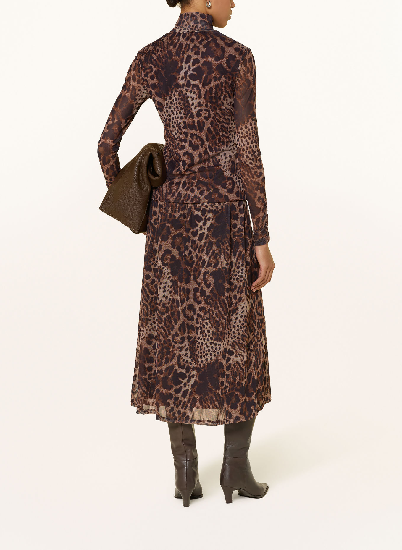 CATNOIR Mesh long-sleeve shirt: BLACK / BROWN