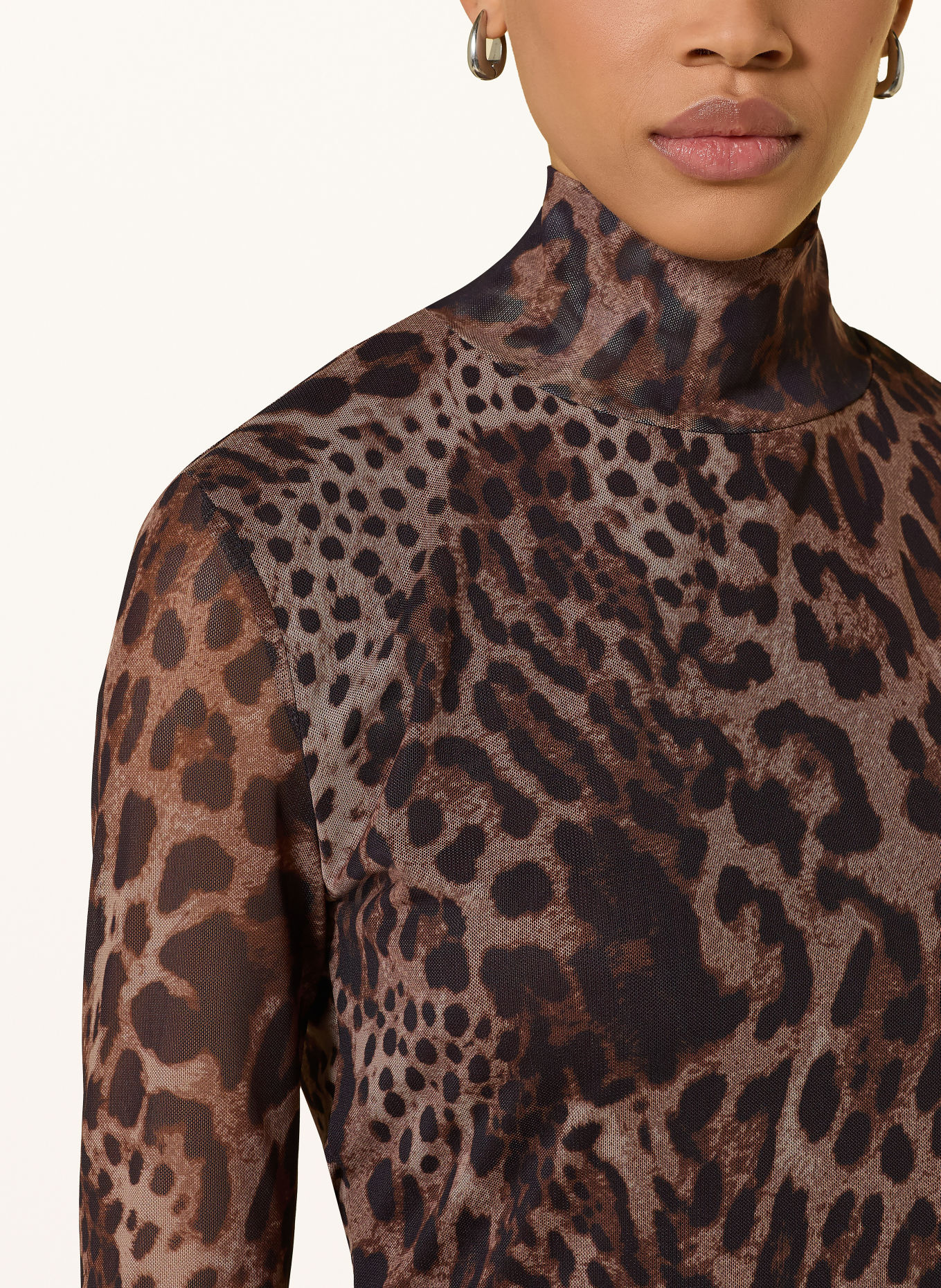 CATNOIR Mesh long-sleeve shirt: BLACK / BROWN