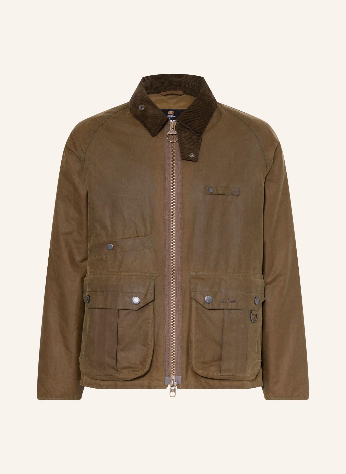 Barbour DURRAN Jacket: KHAKI / DARK BROWN