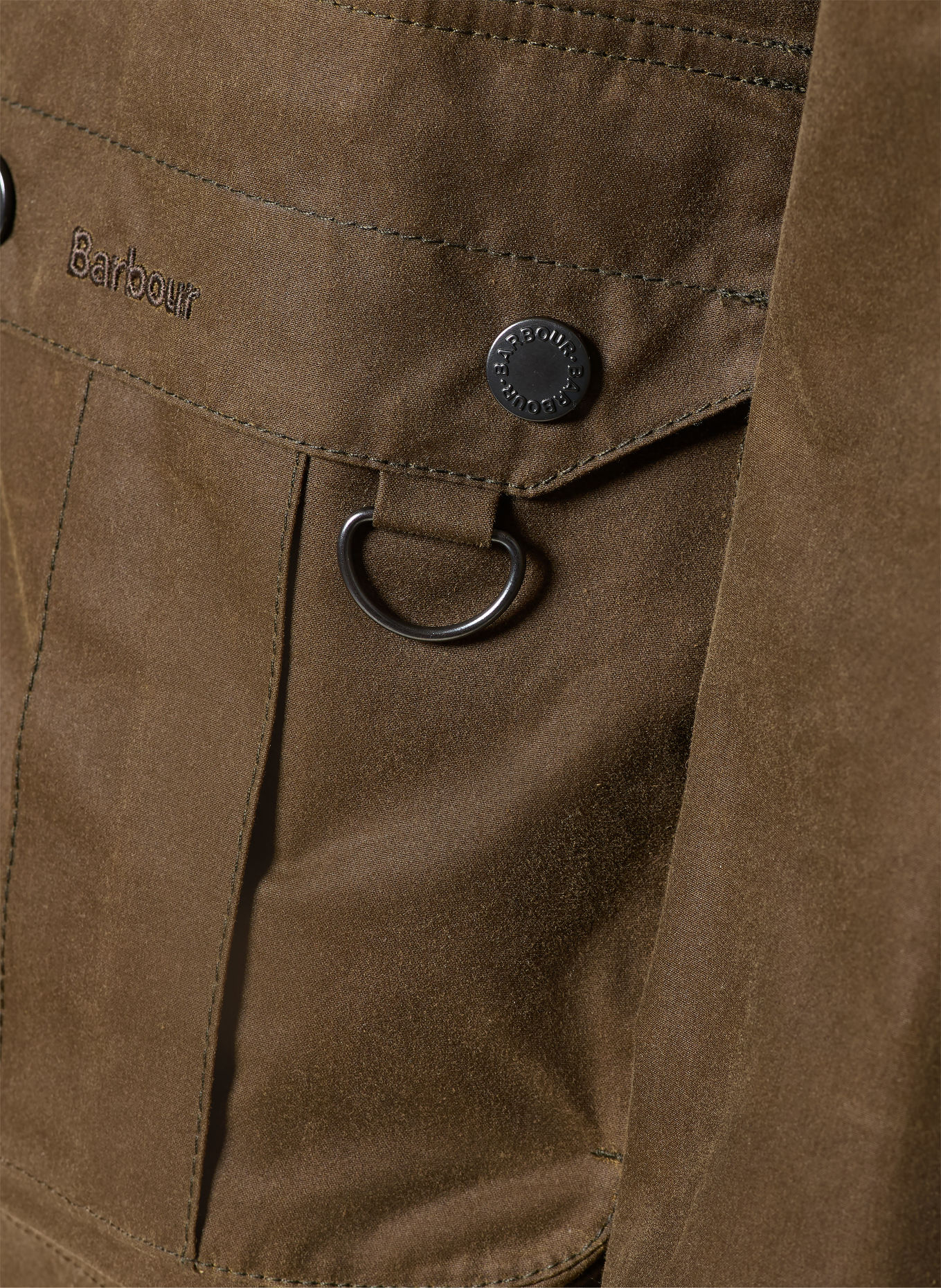 Barbour DURRAN Jacket: KHAKI / DARK BROWN