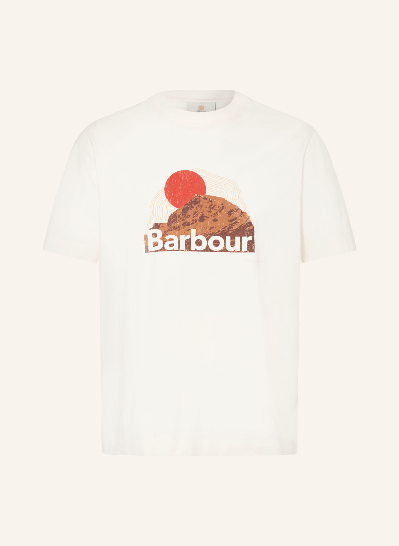 Barbour WADSWORTH T-shirt: ECRU / BROWN / DARK RED