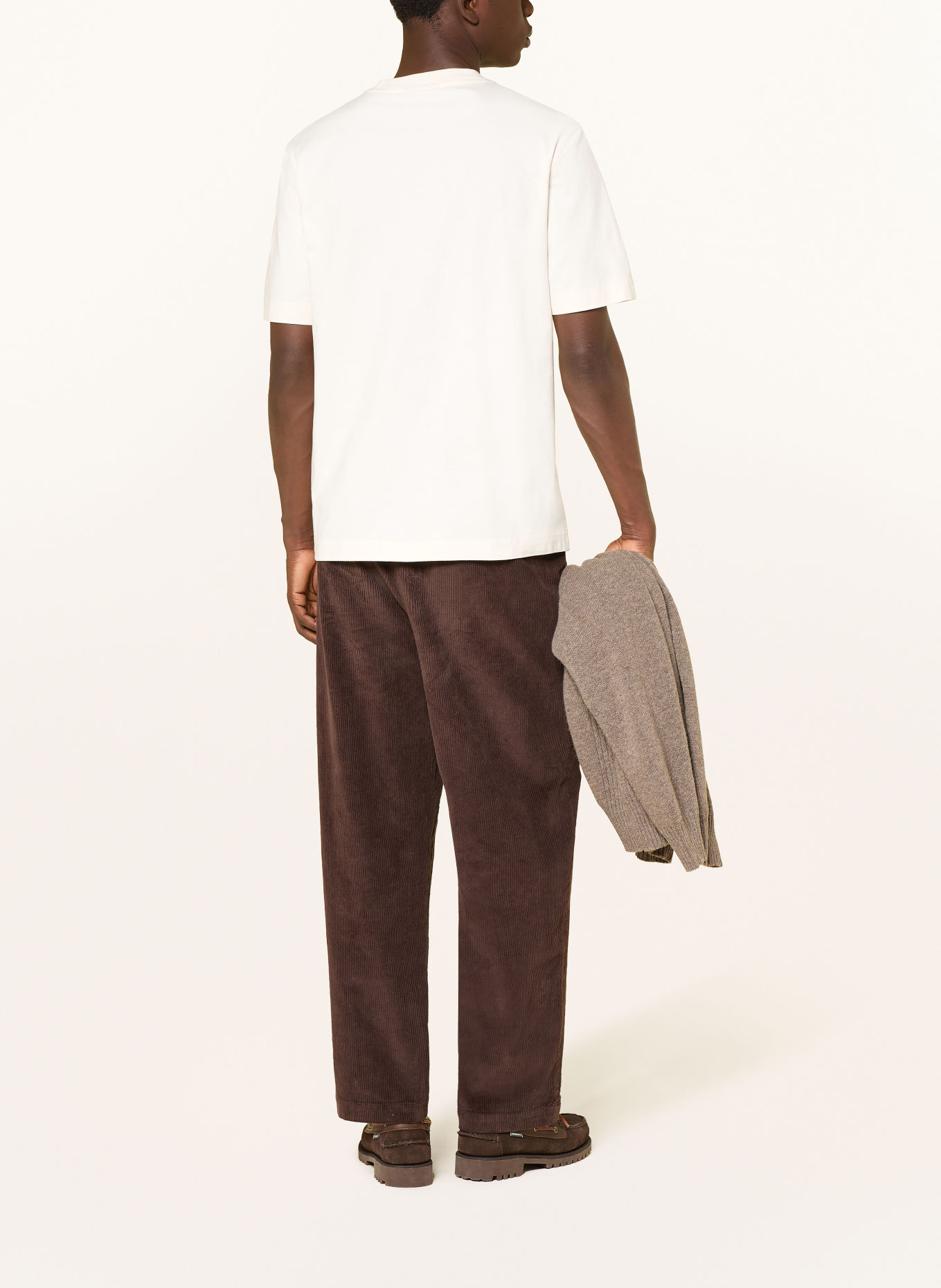 Barbour WADSWORTH T-shirt: ECRU / BROWN / DARK RED