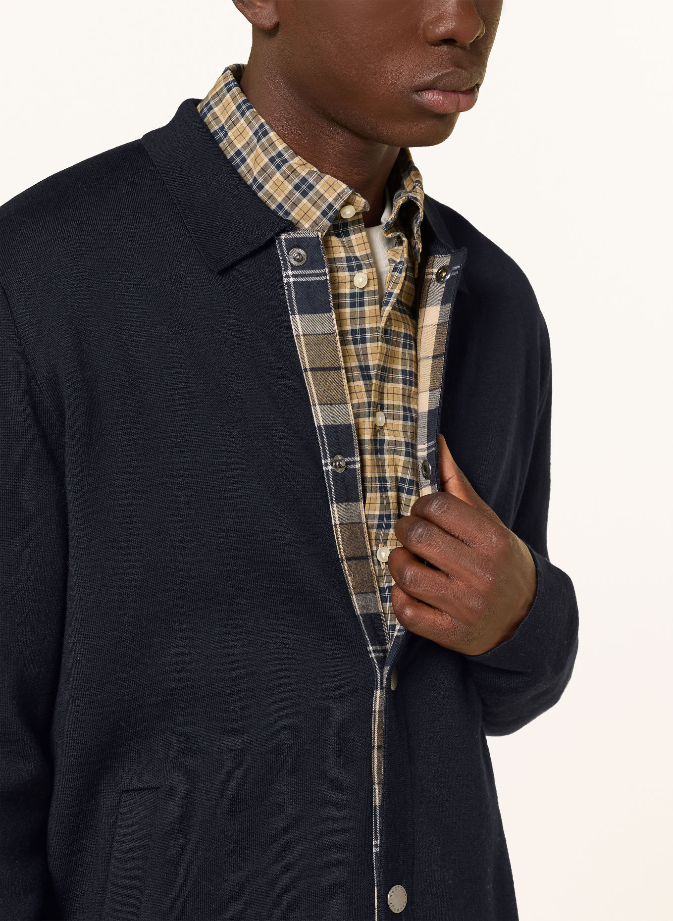 Barbour Strick-Overjacket FLORCOMBE: DUNKELBLAU / DUNKELBLAU