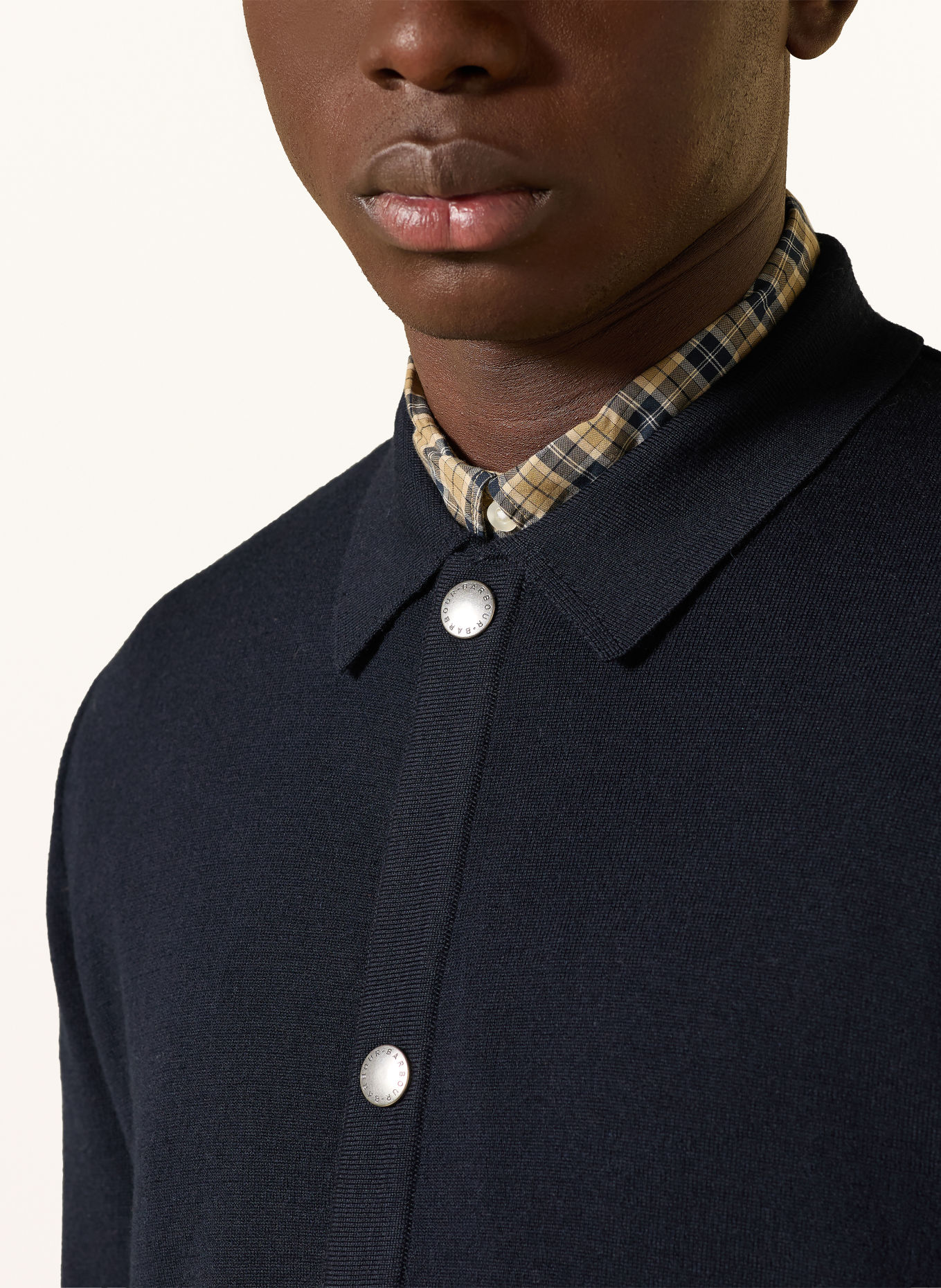 Barbour Strick-Overjacket FLORCOMBE: DUNKELBLAU / DUNKELBLAU