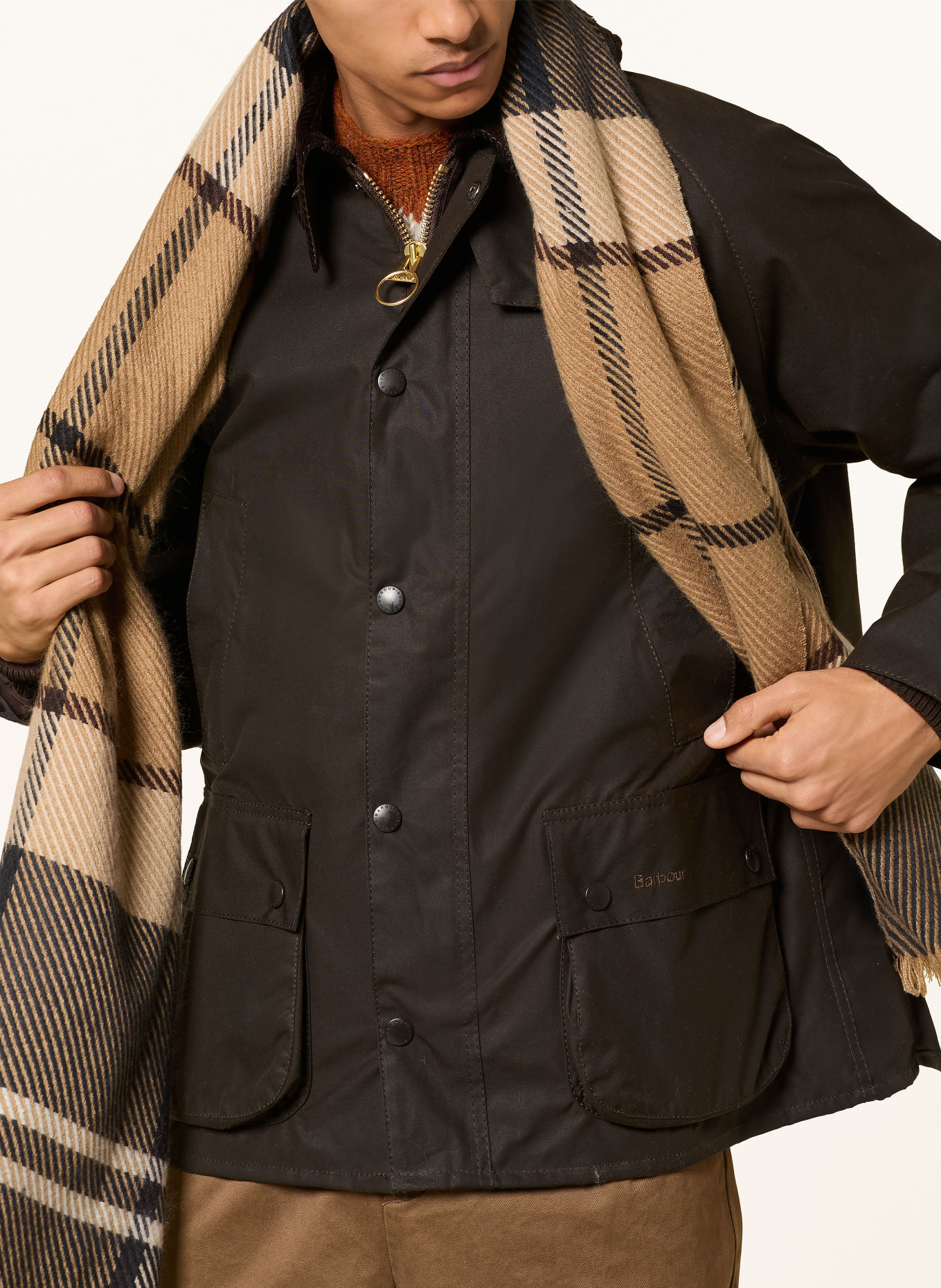 Barbour Fieldjacket BEDALE: KHAKI / MØRKEBRUN