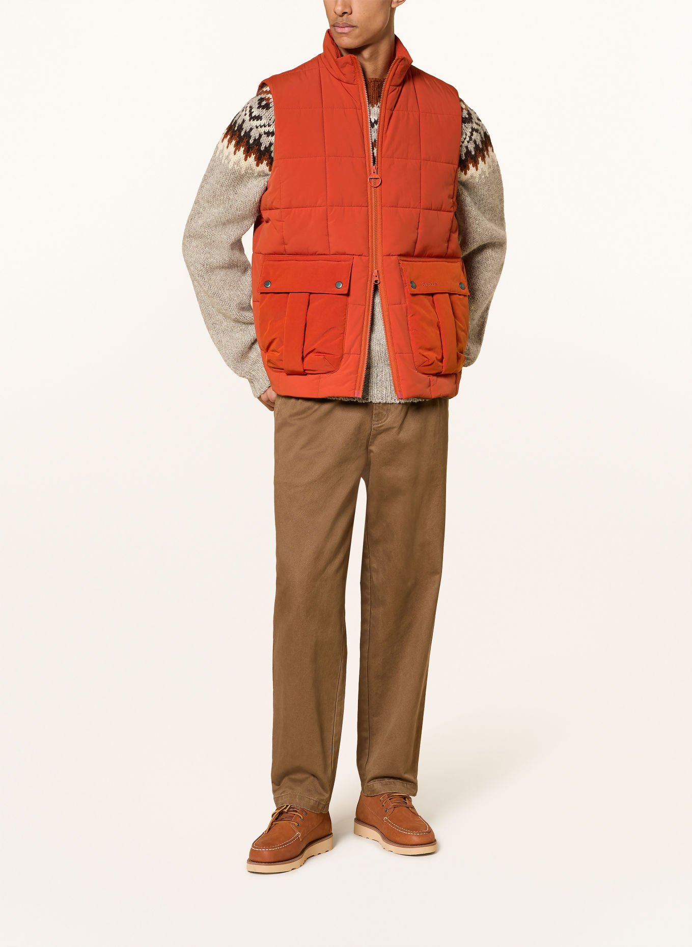 Barbour Steppweste AKELD: DUNKELORANGE