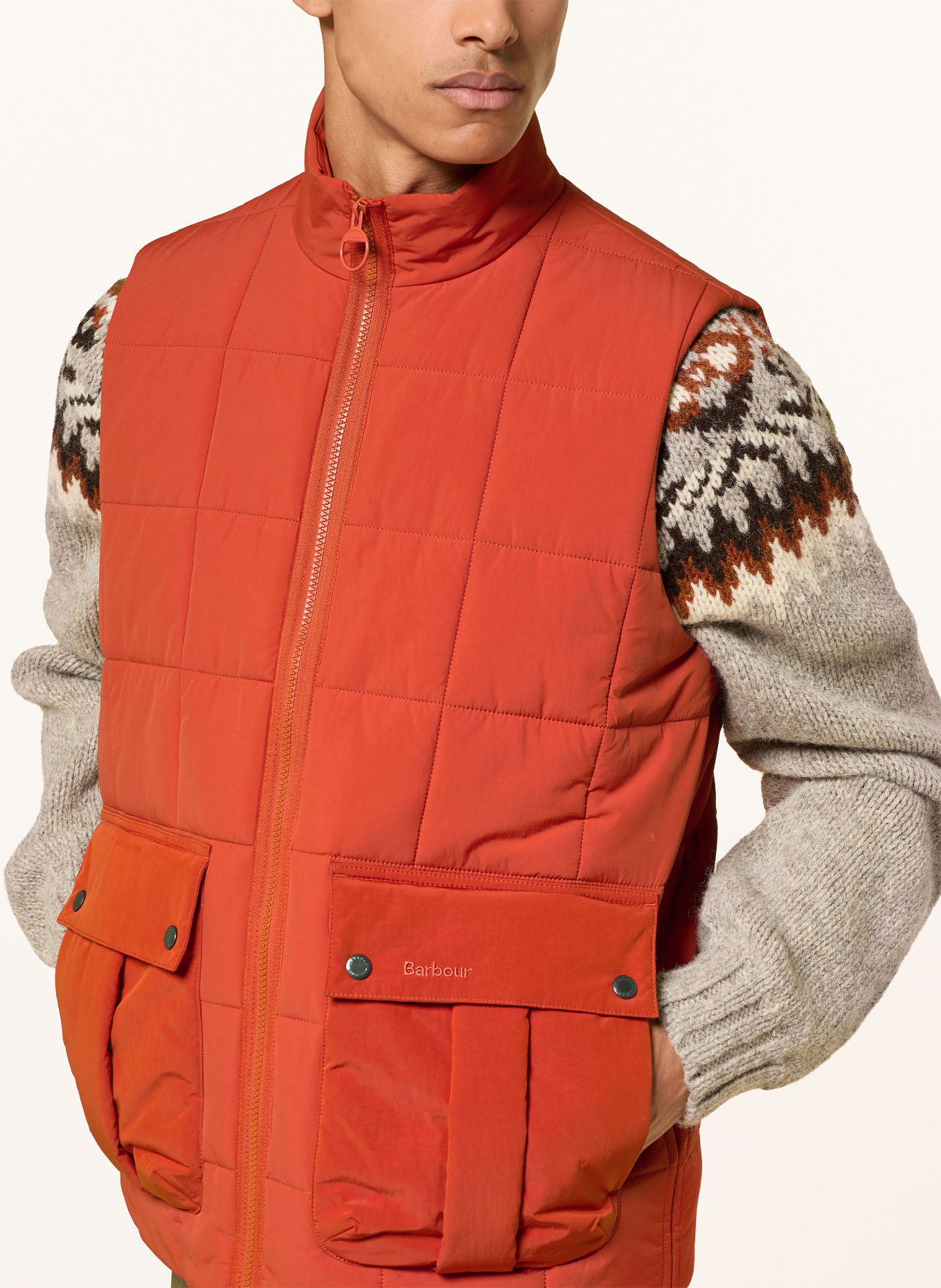 Barbour Steppweste AKELD: DUNKELORANGE