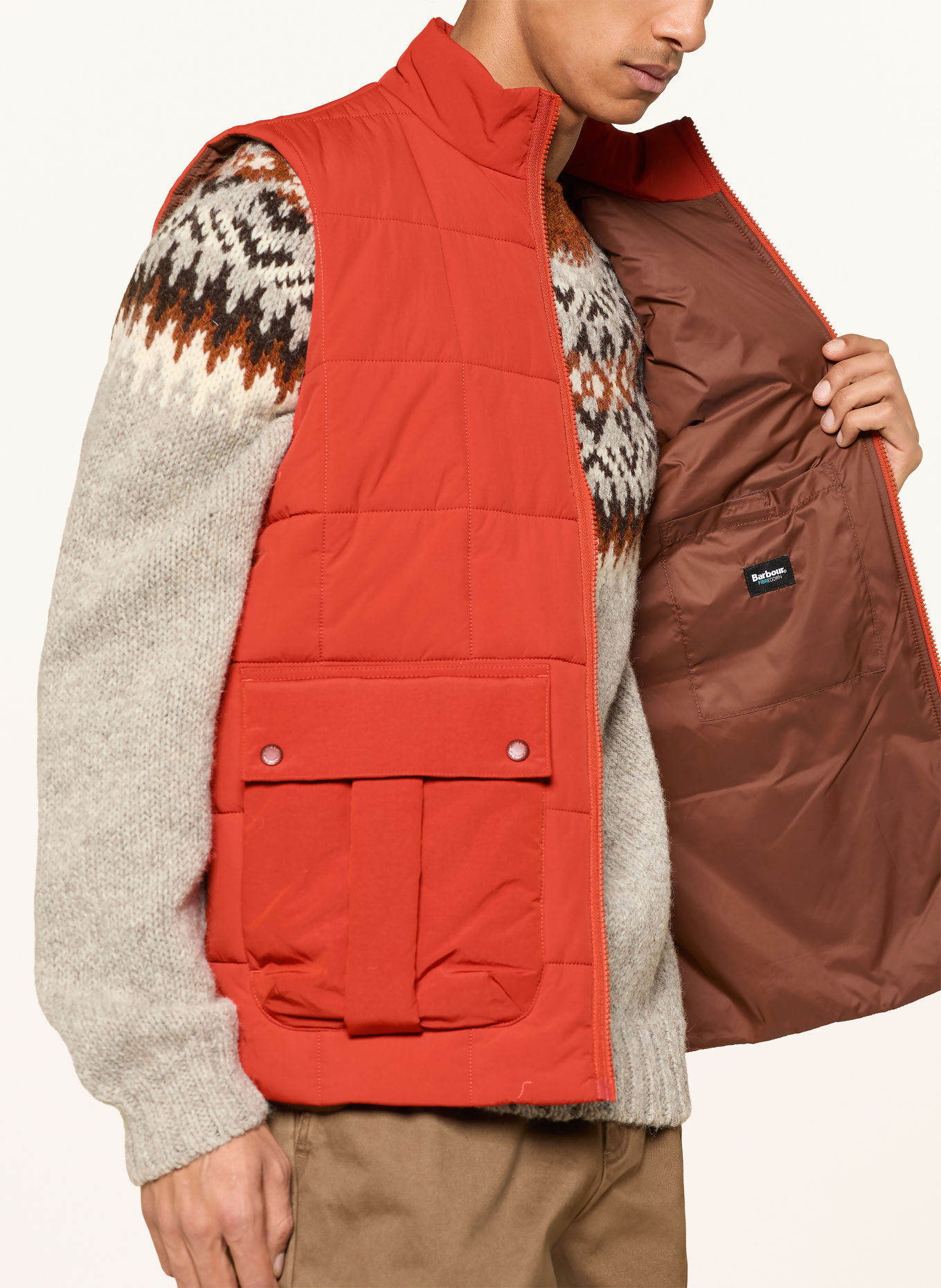 Barbour Steppweste AKELD: DUNKELORANGE