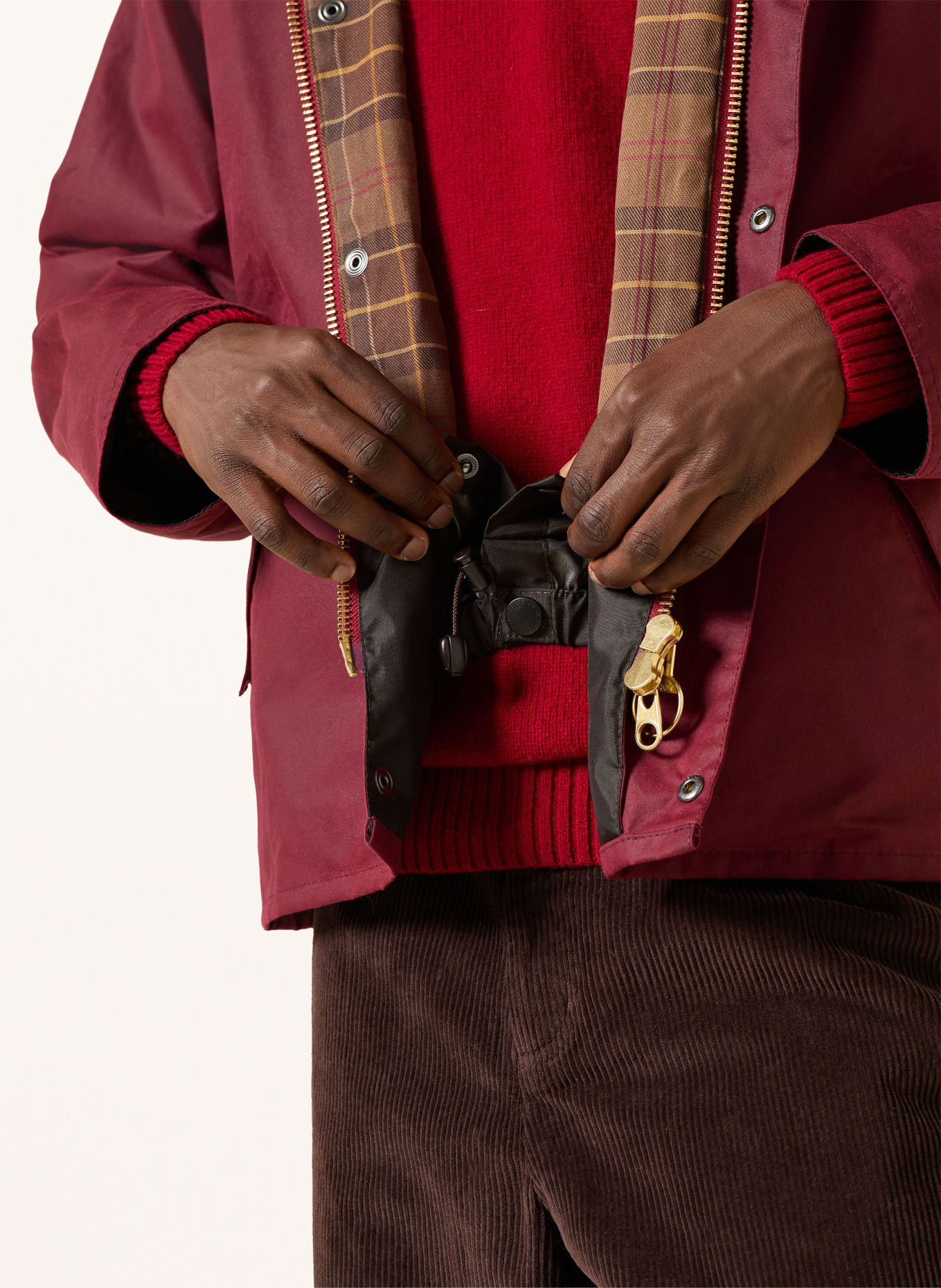 Barbour Jacke: DUNKELROT / DUNKELBRAUN
